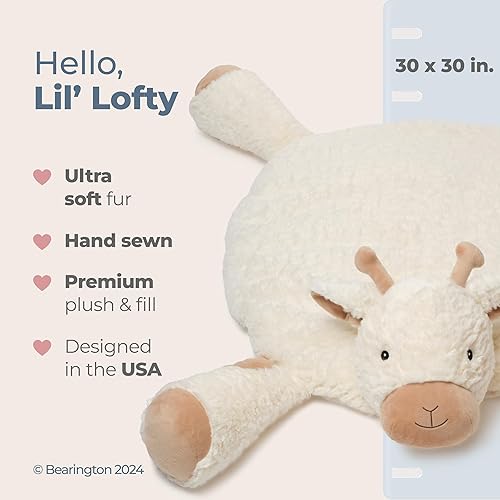 Miniatura 2 de Bearington Lil' Lofty - Alfombrilla de 30 pulgadas para el tiempo boca abajo, manta de bebé de jirafa, almohada de jirafa para bebé