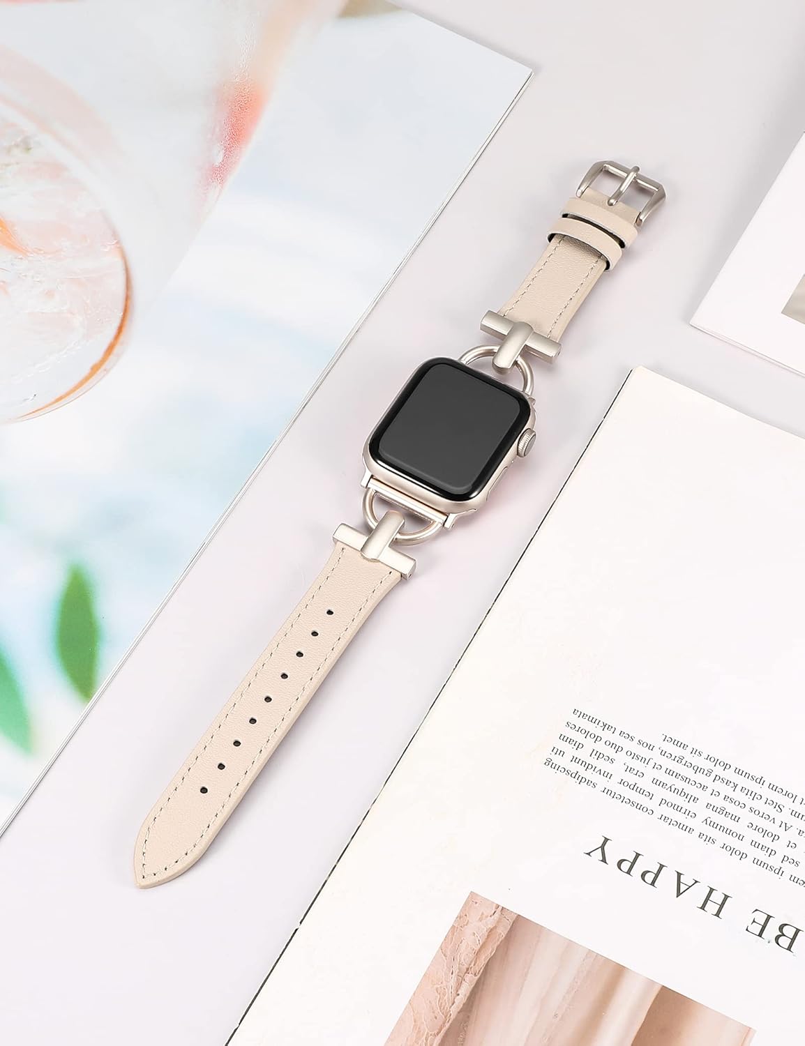 Wearlizer Leather Band Compatible with Apple Watch Bands Women 41mm 40mm 38mm 49mm 46mm 45mm 44mm 42mm, Fancy Dressy Strap for iWatch Series 11 10 9 8 7 6 5 4 3 SE/Ultra 3 2 1 - Image 2