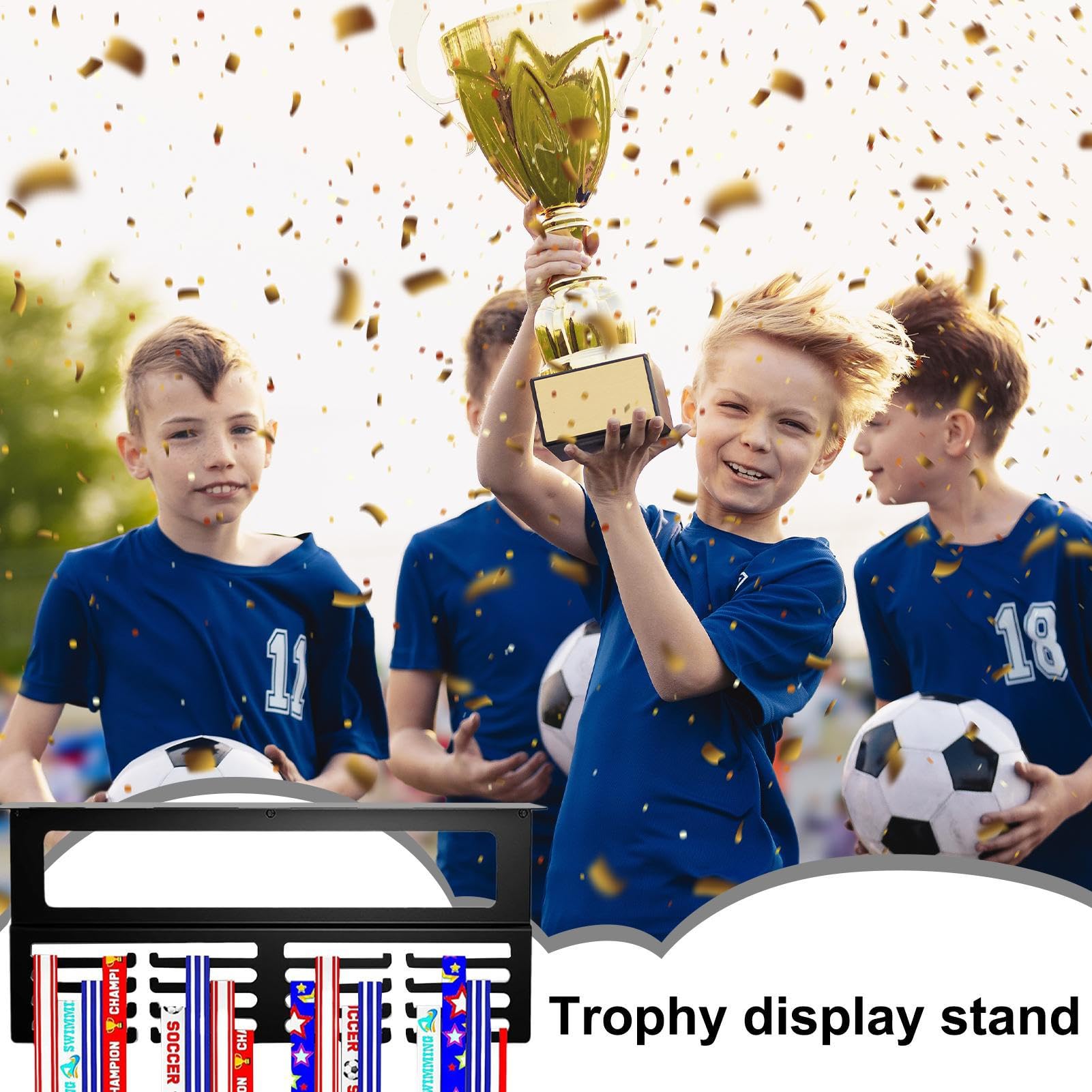 Wandregal zur Aufbewahrung von Trophäen Metall Aufhängeständer | Auszeichnung Wandhalterung Für Sportler Sportfans Baseball Fußball Gymnastik Schwimmen Aufbewahrung Wohnzimmer Deko