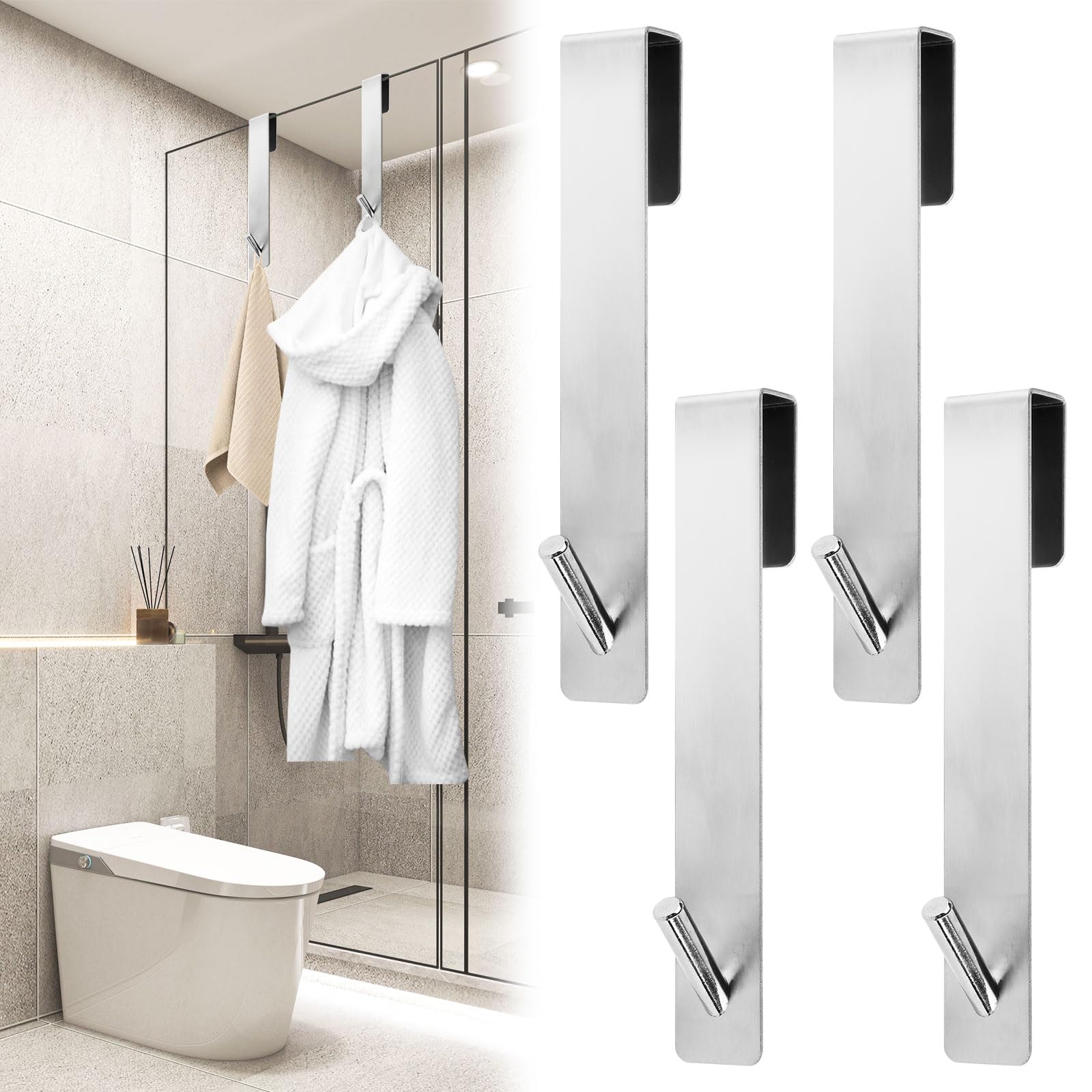Ganci Porta Asciugamani In Acciaio Inox (Confezione Da 12 Cm) - Massel - Pratici E Moderni