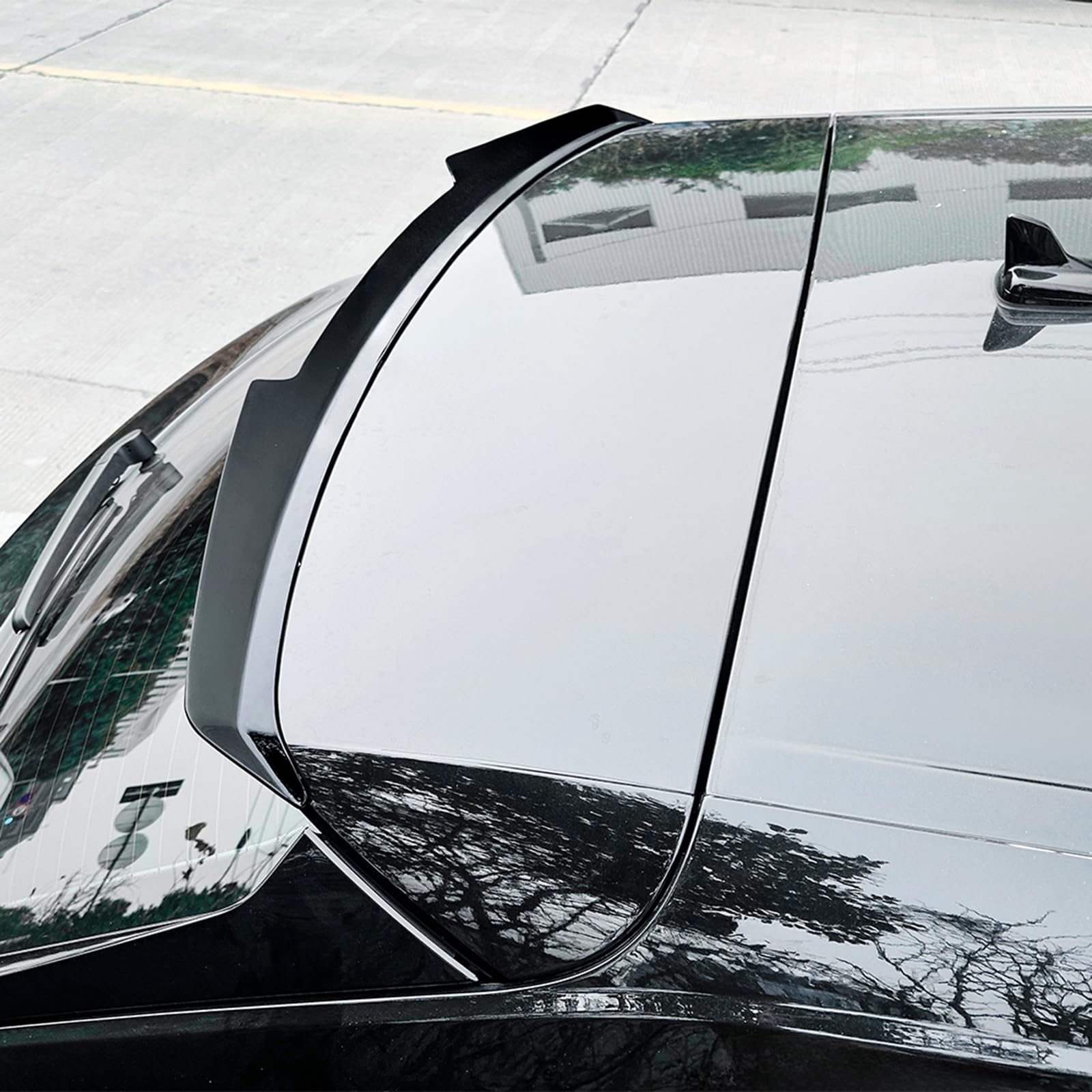 Alerón trasero de coche + alerón de techo trasero para Audi Q8 SQ8 2019+ color negro brillante, aspecto de fibra de carbono