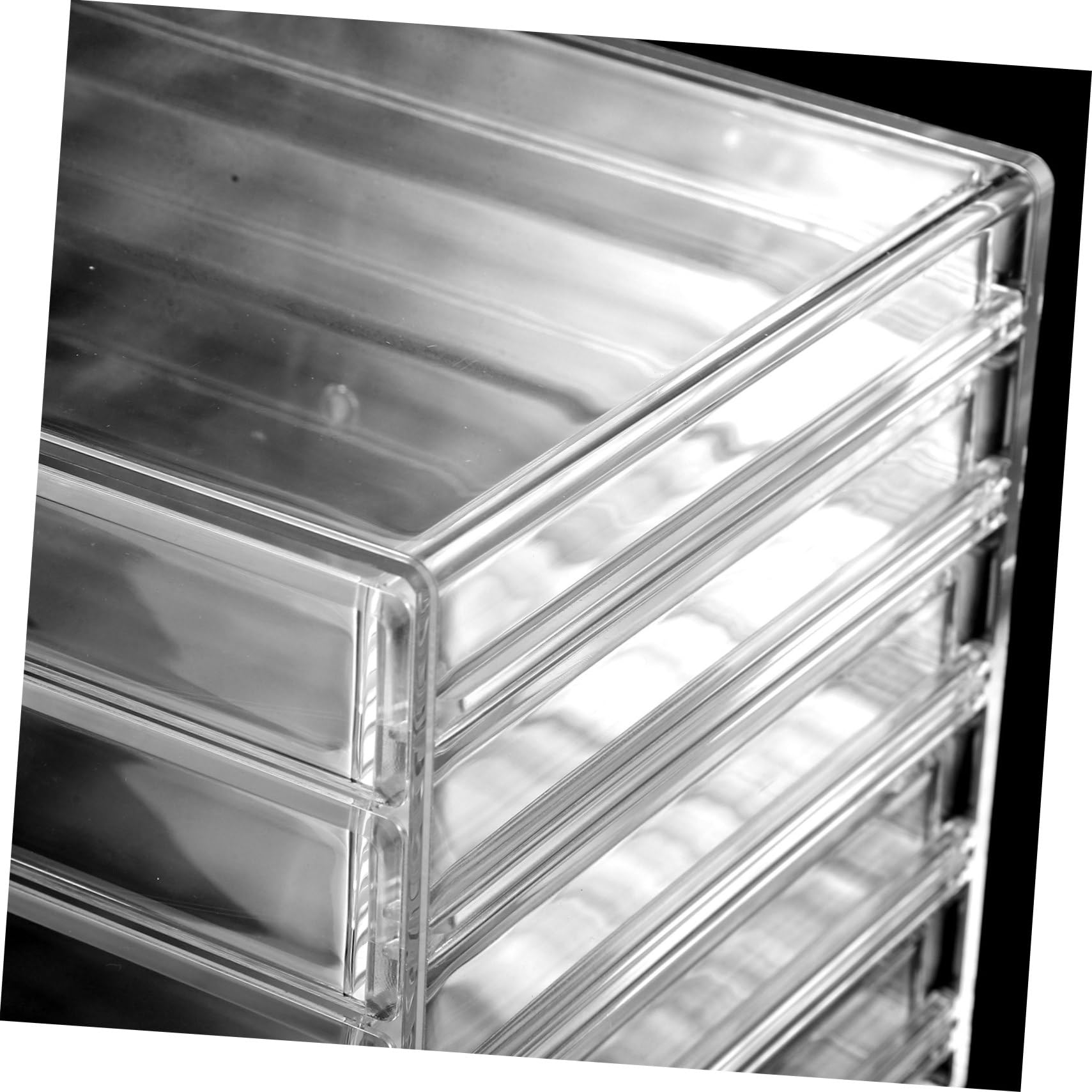SOLUSTRE Organizador de Maquillaje con 5 Cajones Soporte para Cosméticos Transparente Diseño Compacto para Joyería y Lápices Labiales Organizador de Escritorio para Tocador