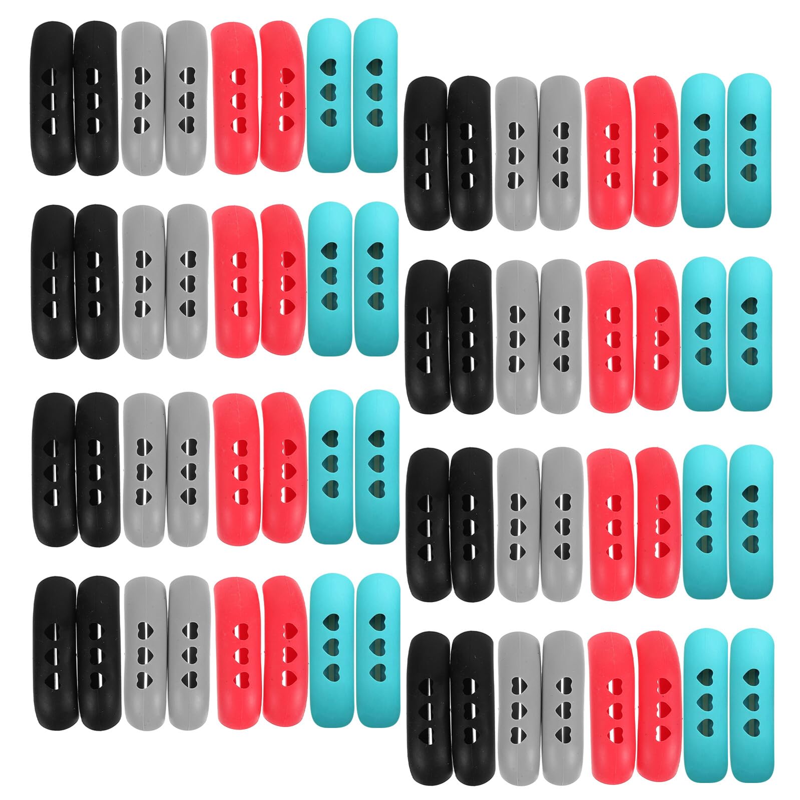 Fundas para Mangos de Olla Resistentes al Calor Antideslizantes de Plástico Duradero 80 Unidades Rojo Gris Claro Negro y Azul Protección Térmica para Sartenes Ollas