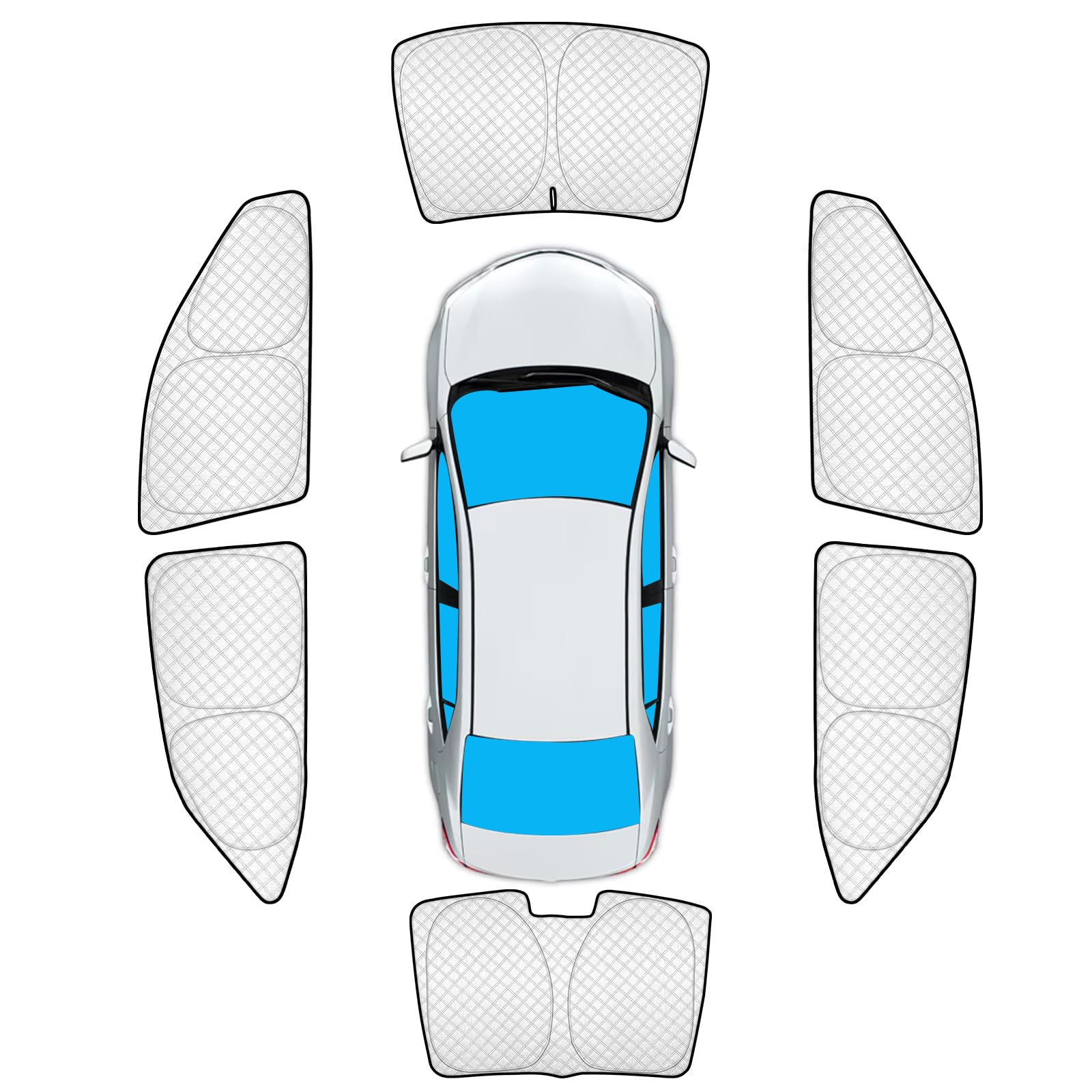 KMF 6pcs Sun Shades for Toyota Corolla 2014-2019 Accessories (Not for Corolla Cross), Full Car Window Covers Sunshade for Windshield Side Rear, UV Block and Privacy Blackout for Camping