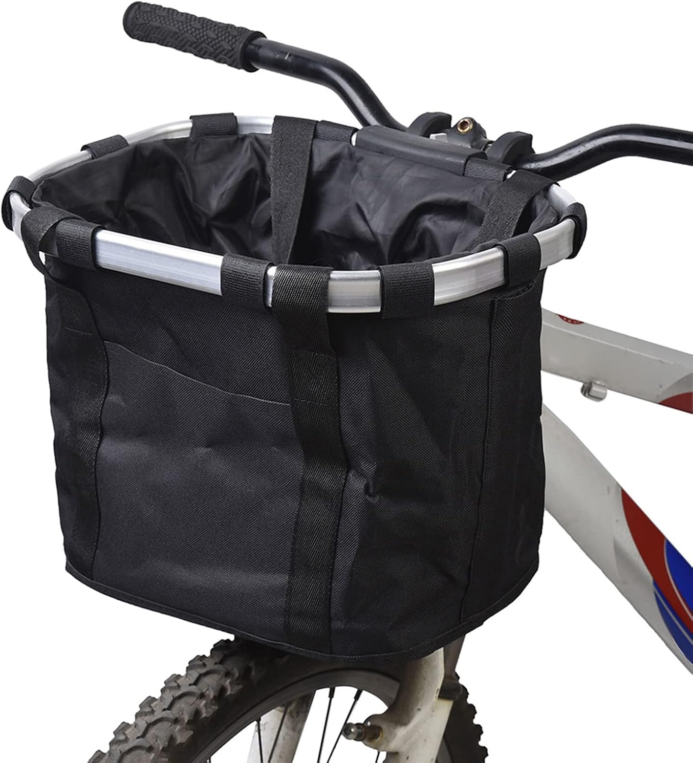 Lixada Bike Basket, Small Pet Cat Dog Carrier Bicycle Handlebar Front Basket Folding Detachable Removable Easy Install Quick Released Picnic Shopping Bag, Max. Bearing: 11lbs