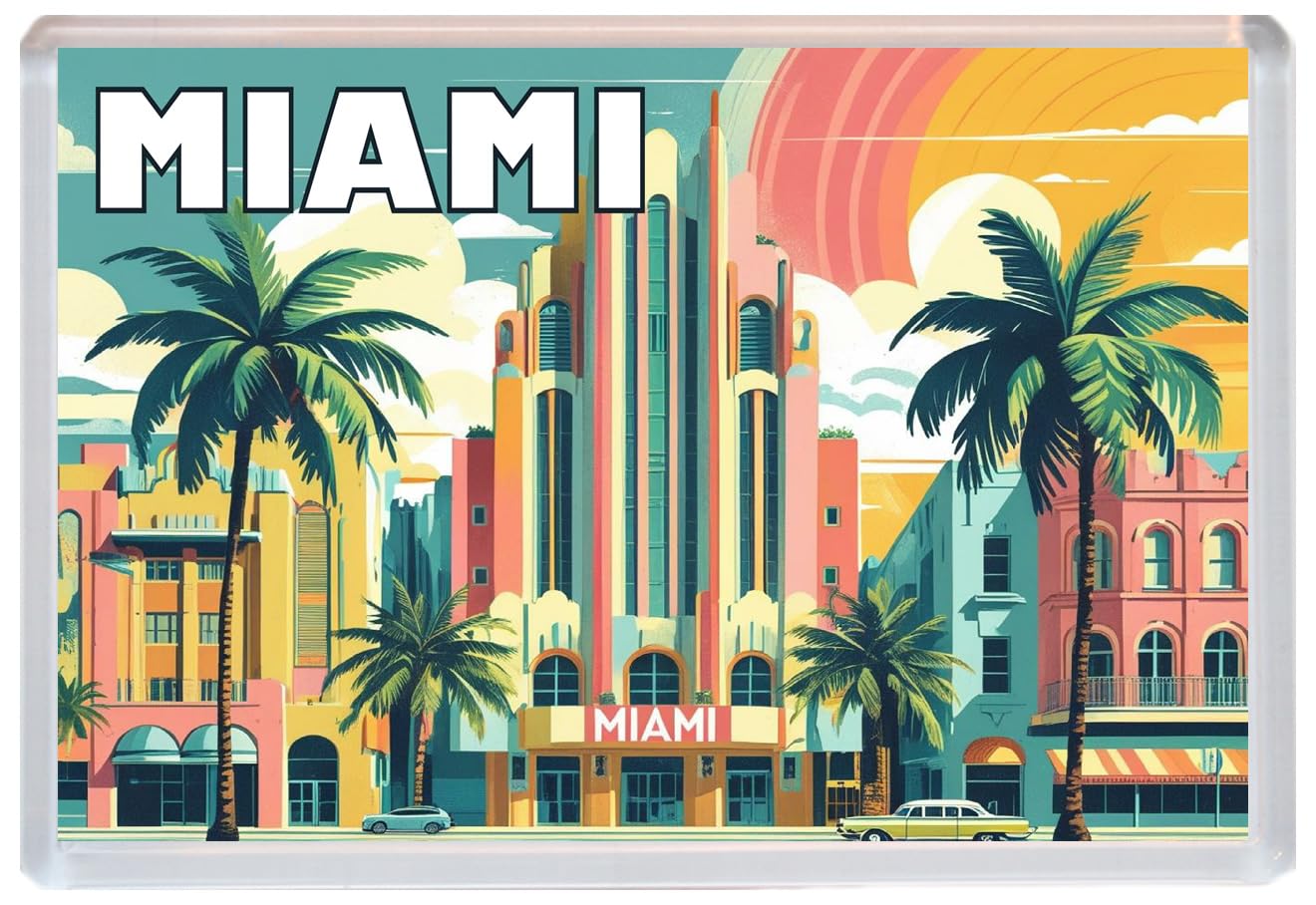 Baked Bean Store Multicolor Miami - Jumbo Artistic Fridge Magnet 96 X 67Mm