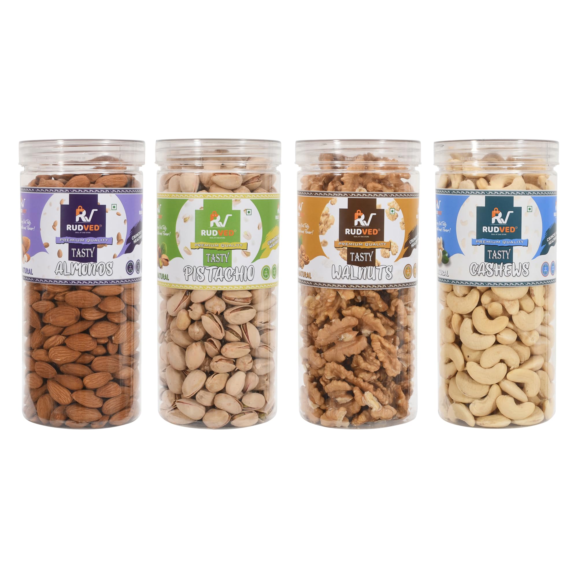 RUDVED Dry Fruits Jar Combo Pack of 4 X 750 gm Almonds Cashew Pista Walnuts (B0D47LR8G5) Amazon Price History, Amazon Price Tracker