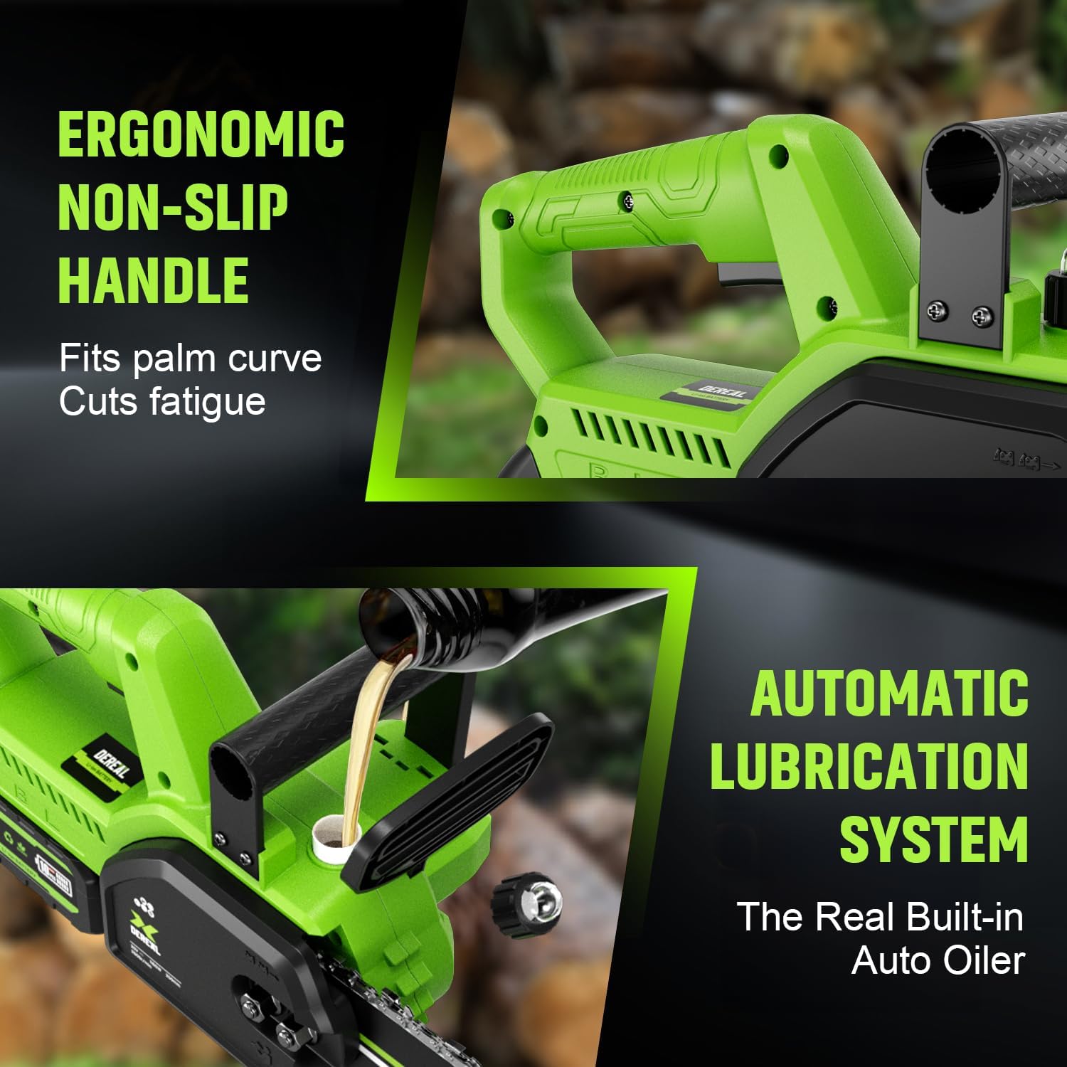 Electric Chainsaw Cordless, 12" Electric Chain Saws, 20V Battery Power Chain Saw, Mini Cordless Chainsaw with 4.0Ah Battery and Charger - Image 7