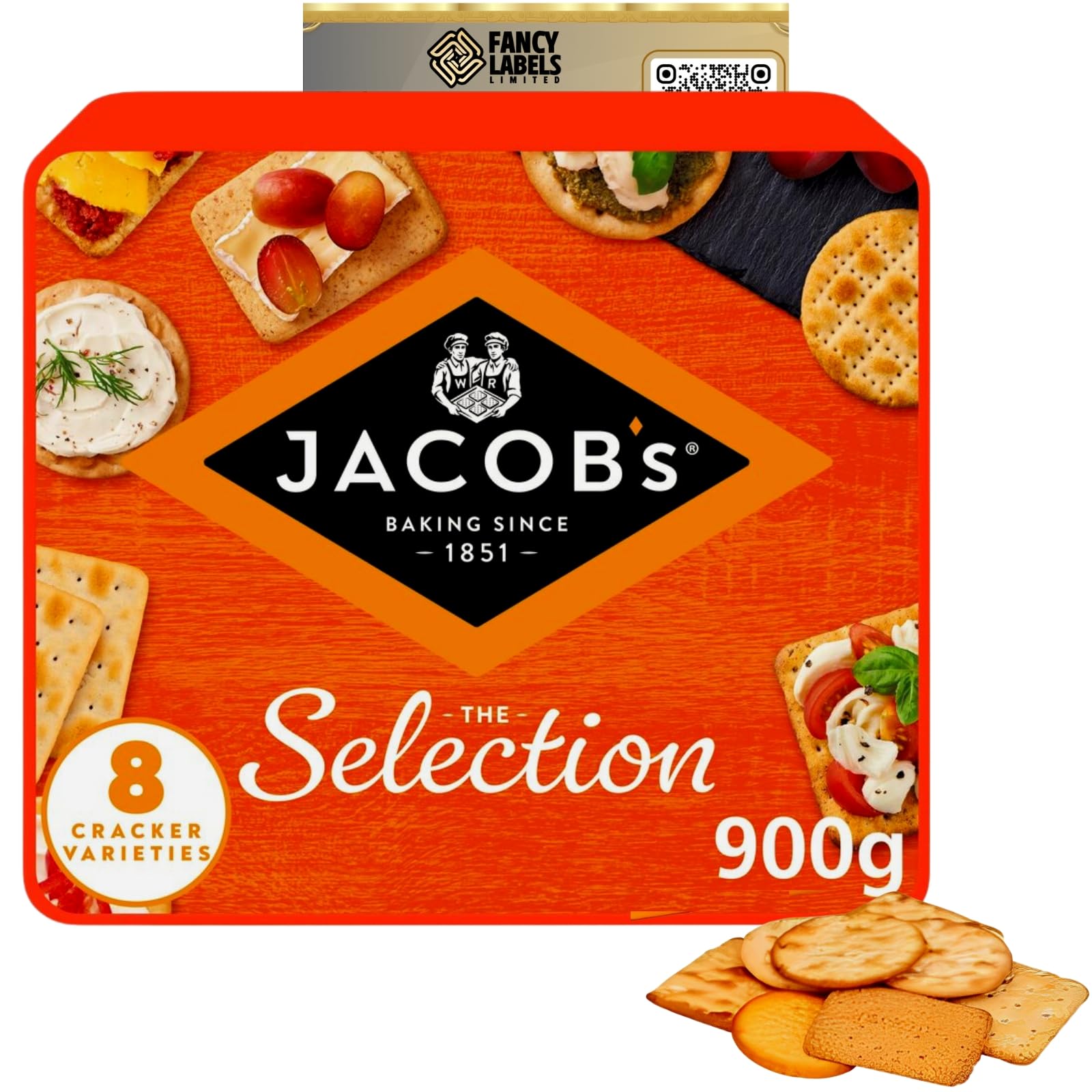 Crackers Selection with Jacob's The Selection 8 Cracker Varieties 900g | Perfect for Sharing On the go Snacks | 8 Different Selection of Delicious Crackers and Biscuits