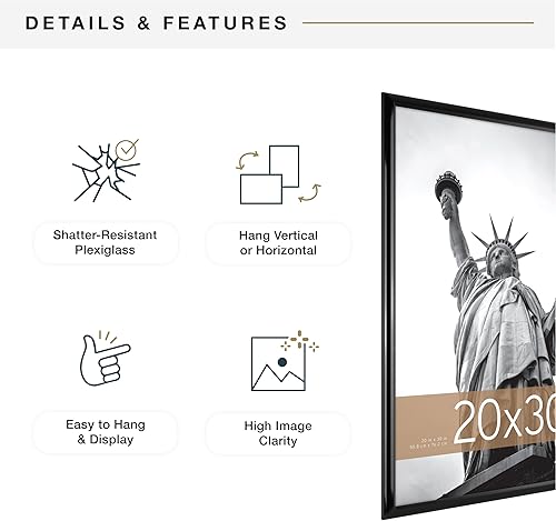 Miniatura 6 de Cuadro para póster de MCS Trendsetter, negro, 20 x 30 pulgadas, individual