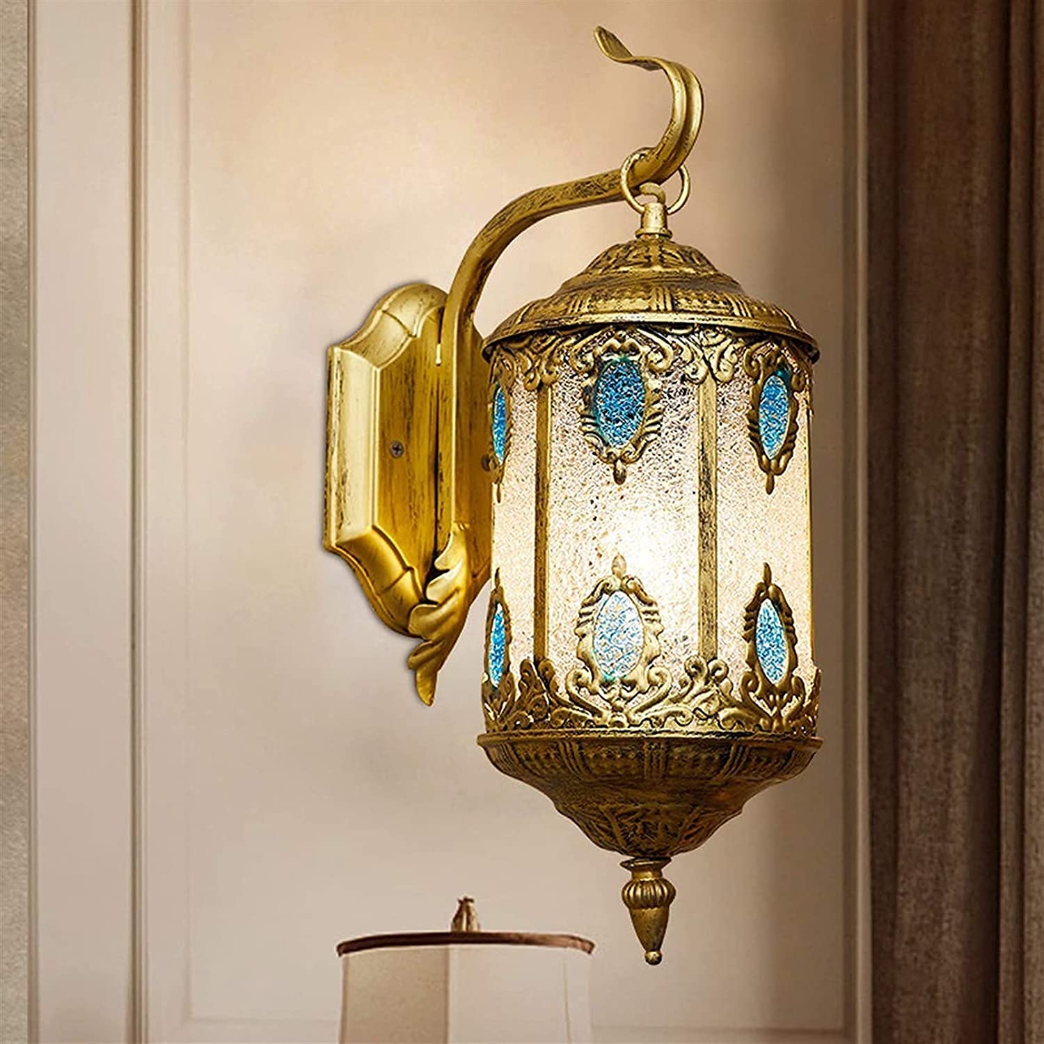 SXSCARKX Moroccan Wall Sconce Vintage Light Mediterranean Style E27 Lamp for Bedroom Living Room Dining Loft Cafe Kitchen Lighting