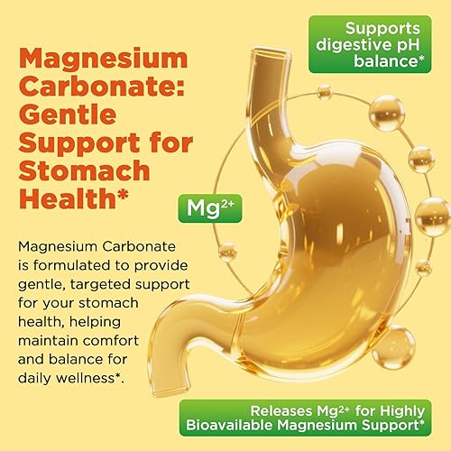 Miniatura 4 de Gomitas de carbonato de magnesio de 500 mg, suplemento de magnesio con vitamina C, D3 y B6 para apoyo muscular, hueso, digestivo e inmunológico