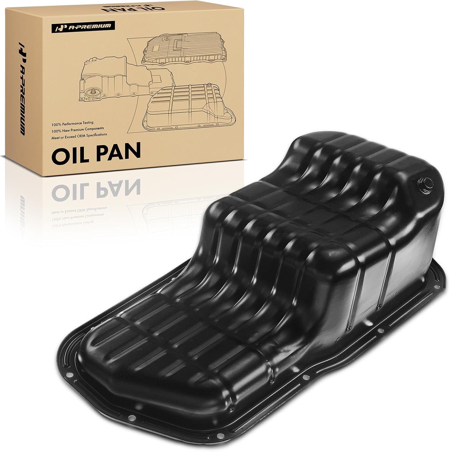 A-Premium Engine Oil Pan Sump with Drain Plug Compatible with Nissan Frontier 1998-2015, Xterra 2000-2004, Pickup 1995-1997, D21 1990-1994, RWD and L4 2.4L Engine