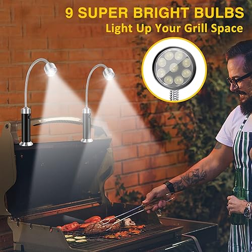 Miniatura 2 de Luces para parrilla de barbacoa, regalos para hombres y padres, accesorios para parrilla de barbacoa para exteriores, base magnética, LED súper