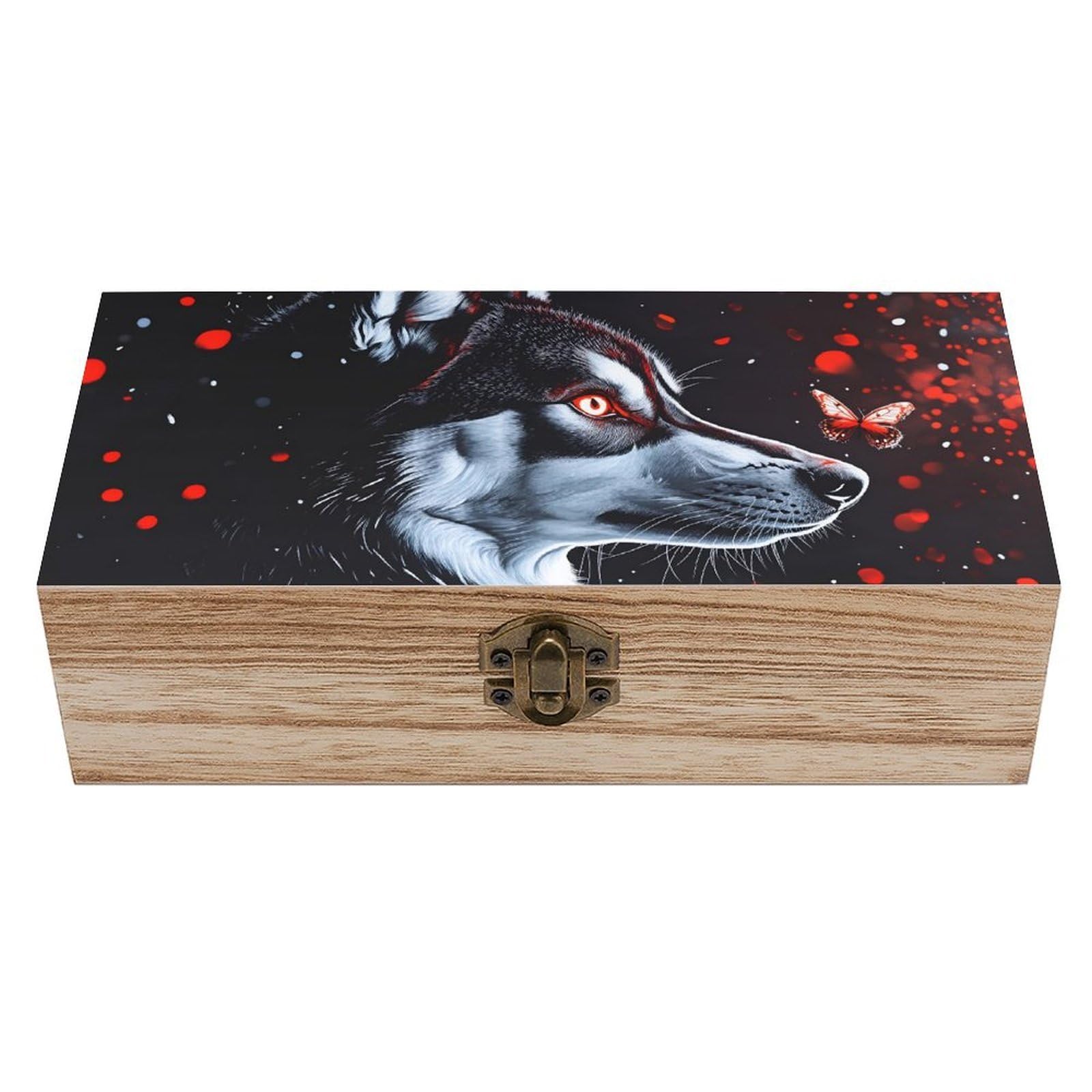 HLBSDM Whale Ocean Wooden Storage Box with Hinged Lid,Vintage Gift Box Natural Wood Keepsake Decorative Rustic Jewelry Box 7.9" L*3.9" W*2.3" H