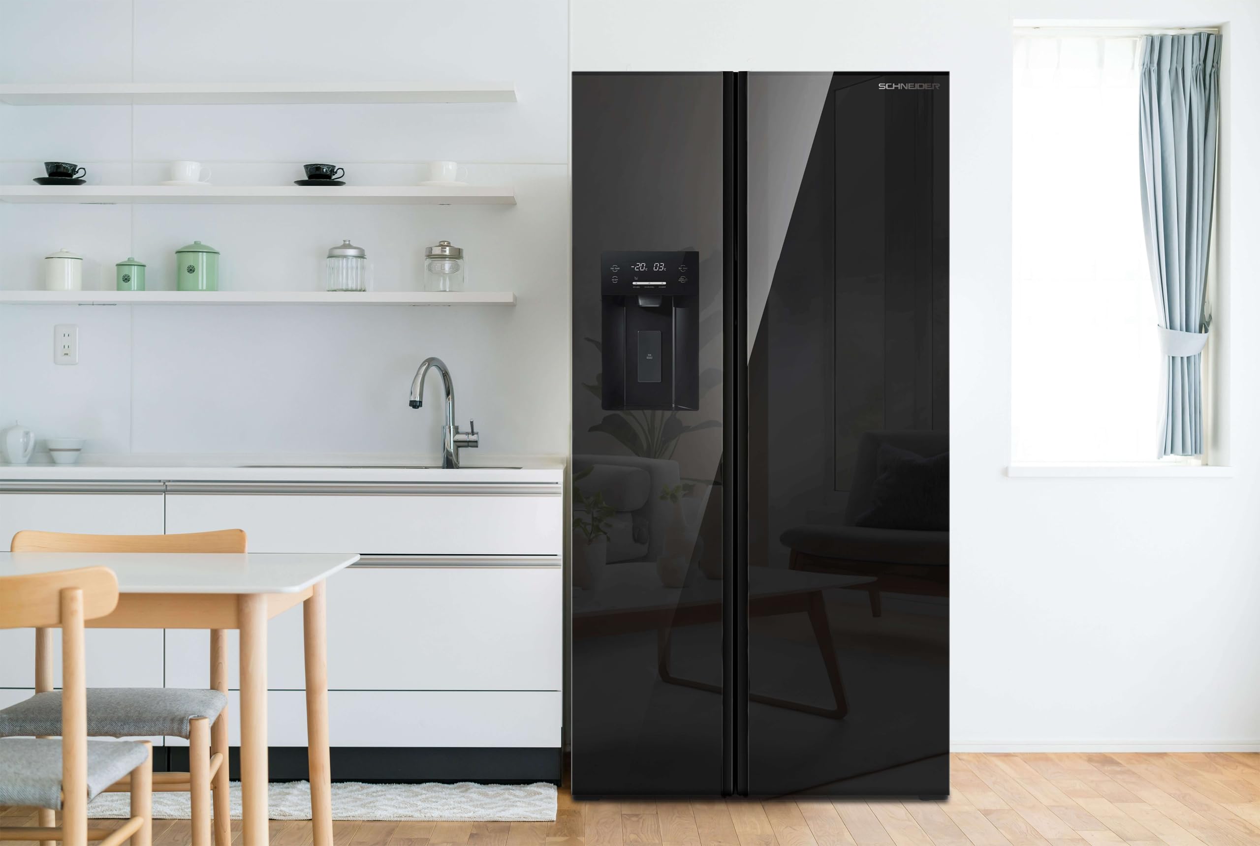 Schneider SCUS556NFGL-BE - Réfrigérateur Multiportes 556L Noir - 3