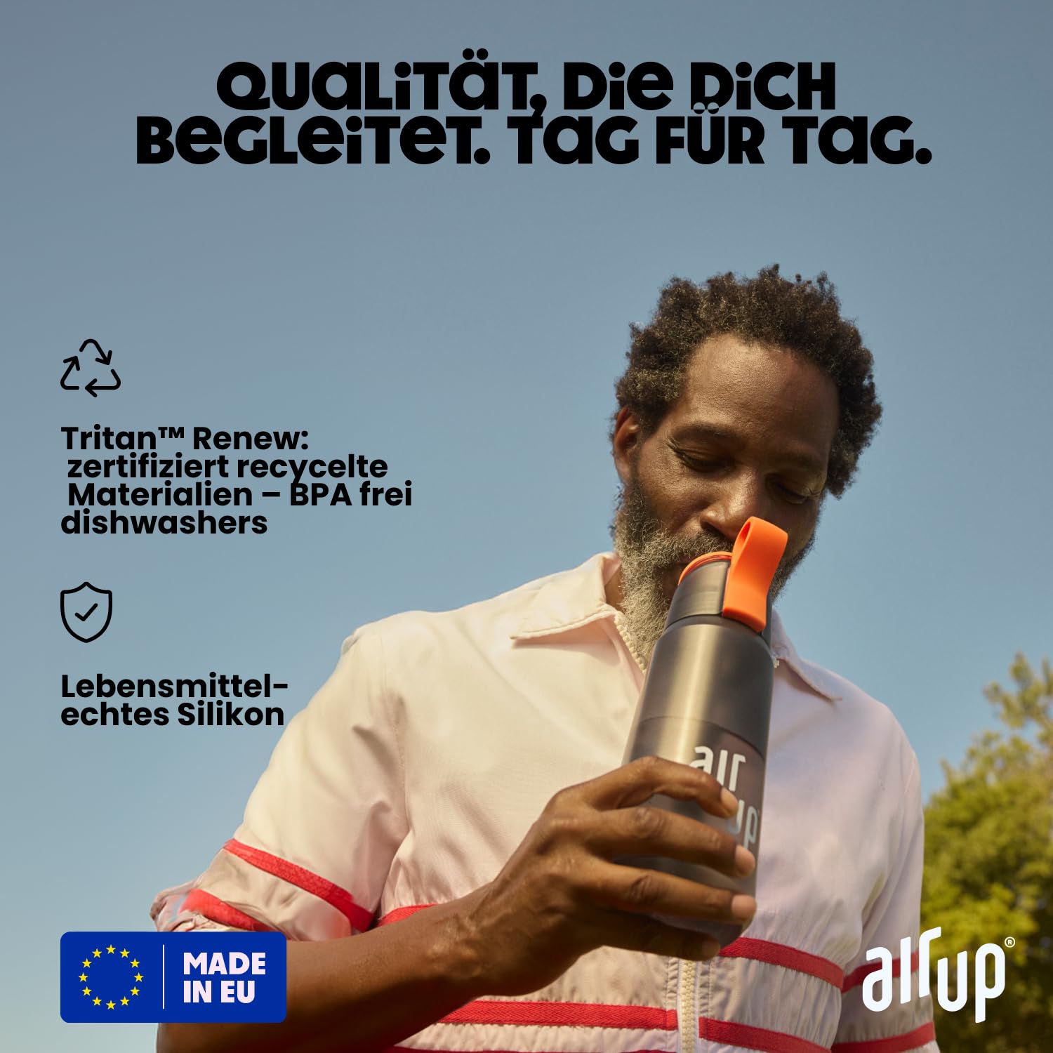 air up Flasche Twist Pro Starter Set Original, inkl Pods in 5 Geschmacksrichtungen 1l Trinkflasche mit Geschmack, zuckerfrei I auslaufsicher, spülmaschinenfest & BPA frei I in Charcoal Grey