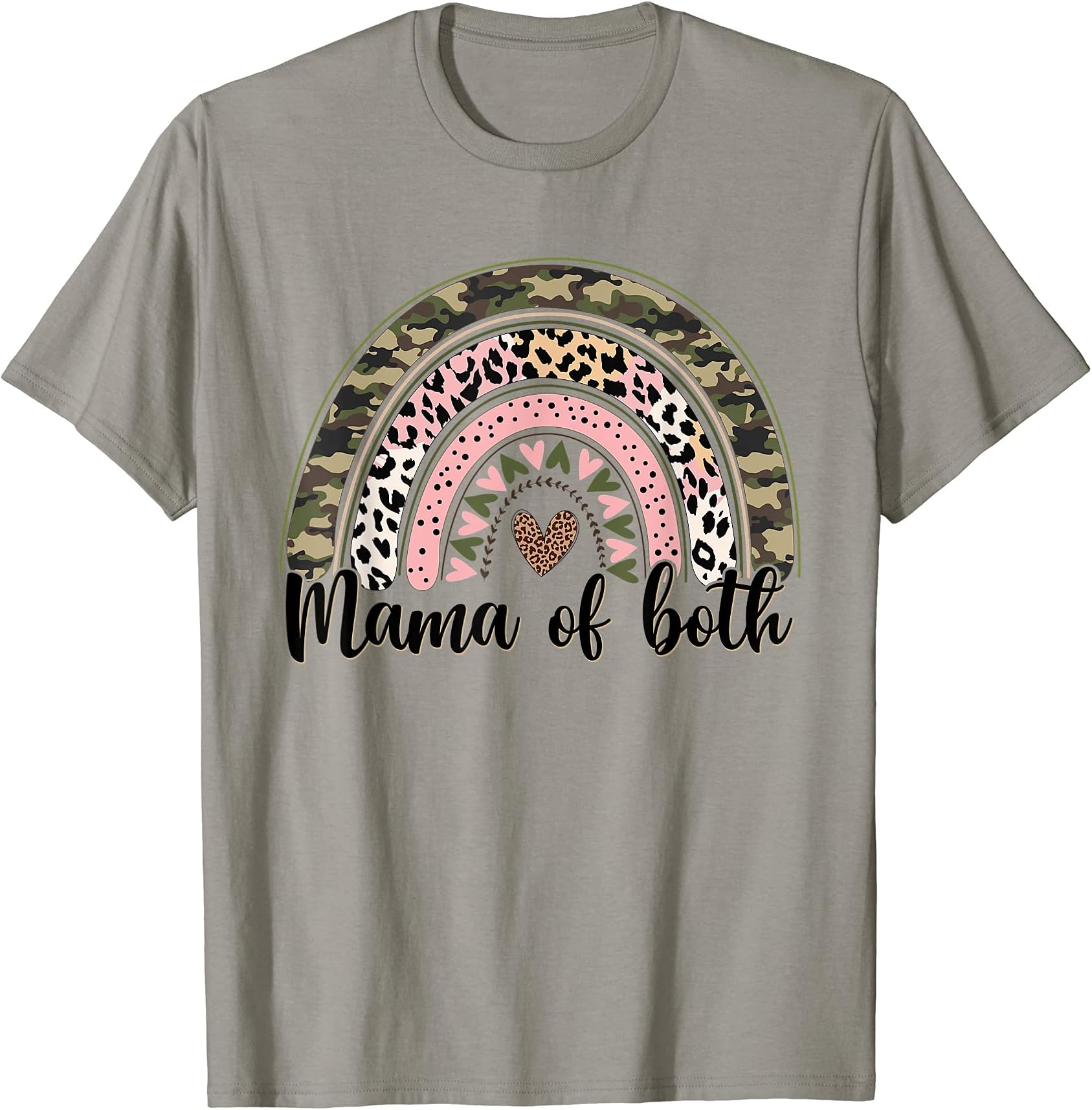 Glitter & Dirt Mom Mama Of Both Leopard & Camo Mother's Day T-ShirtOEKO-TEX STANDARD 100
