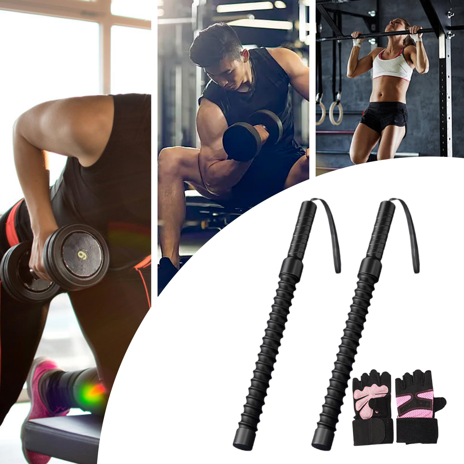 Cuerdas de entrenamiento para el gimnasio en casa, cuerda de entrenamiento, cuerdas de ejercicio inalámbricas para el entrenamiento en casa | Mango sin deslizamiento, equipo de fitness ligero portátil