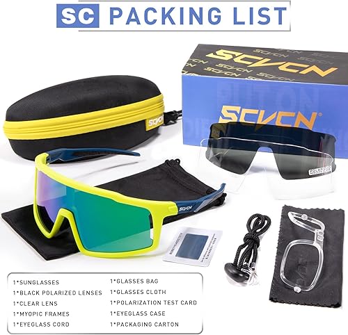 Miniatura 6 de SCVCN Gafas de ciclismo polarizadas con 3 lentes intercambiables para hombres y mujeres MTB Bike