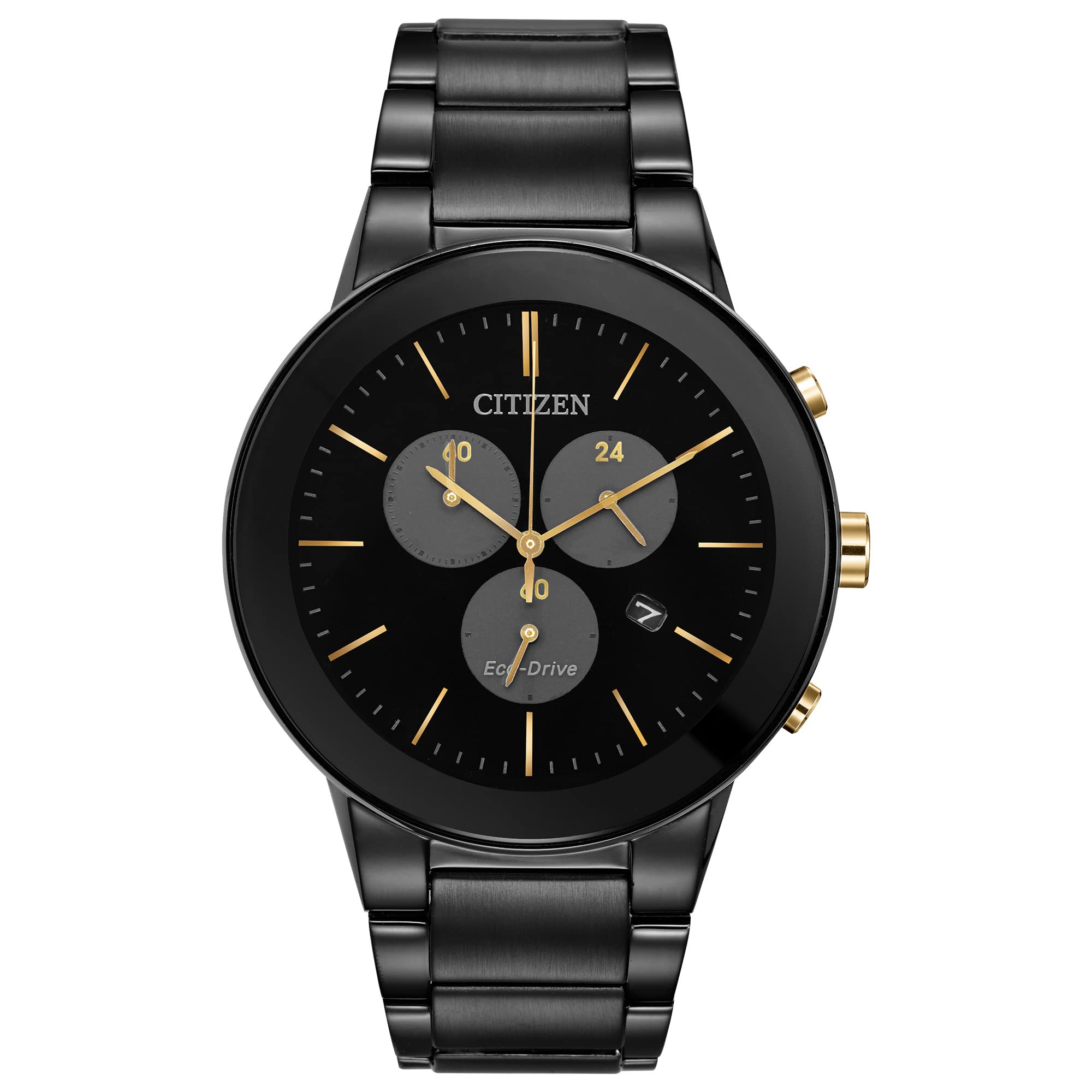Citizen Mens Eco-Drive Modern Axiom Chronograph Watch in Black Ion Plated Stainless Steel, Black Dial (Model: AT2248-59E), Black, bracelet (B07N17WDH8) Amazon Price History, Amazon Price Tracker