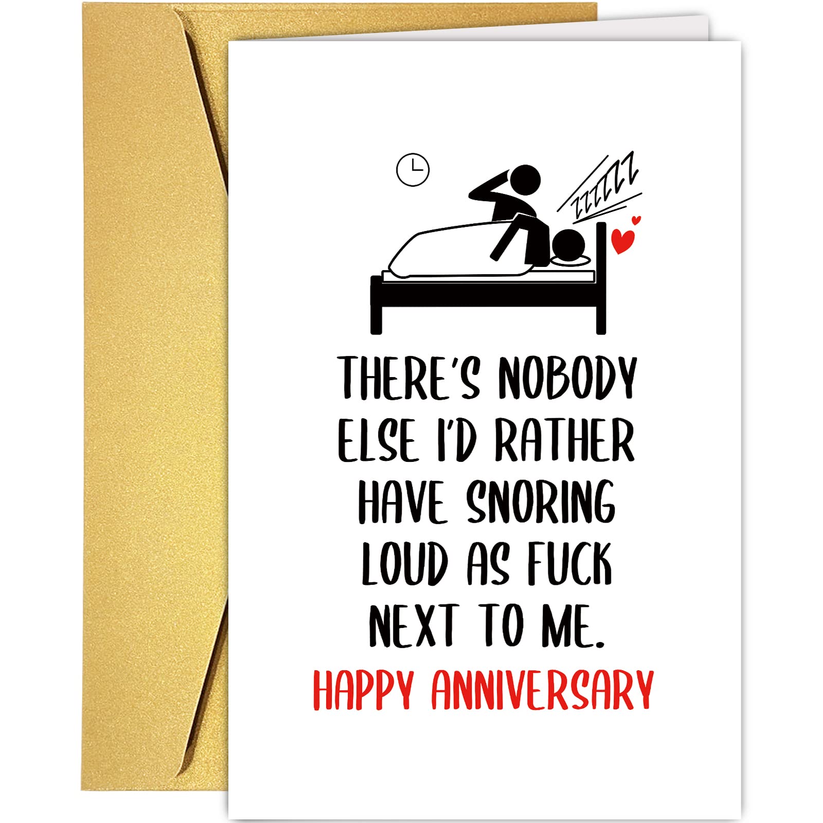 Funny Anniversary Card for Husband Wife, Humorous Snoring Anniversary Card, Cute Anniversary Card for Him Her