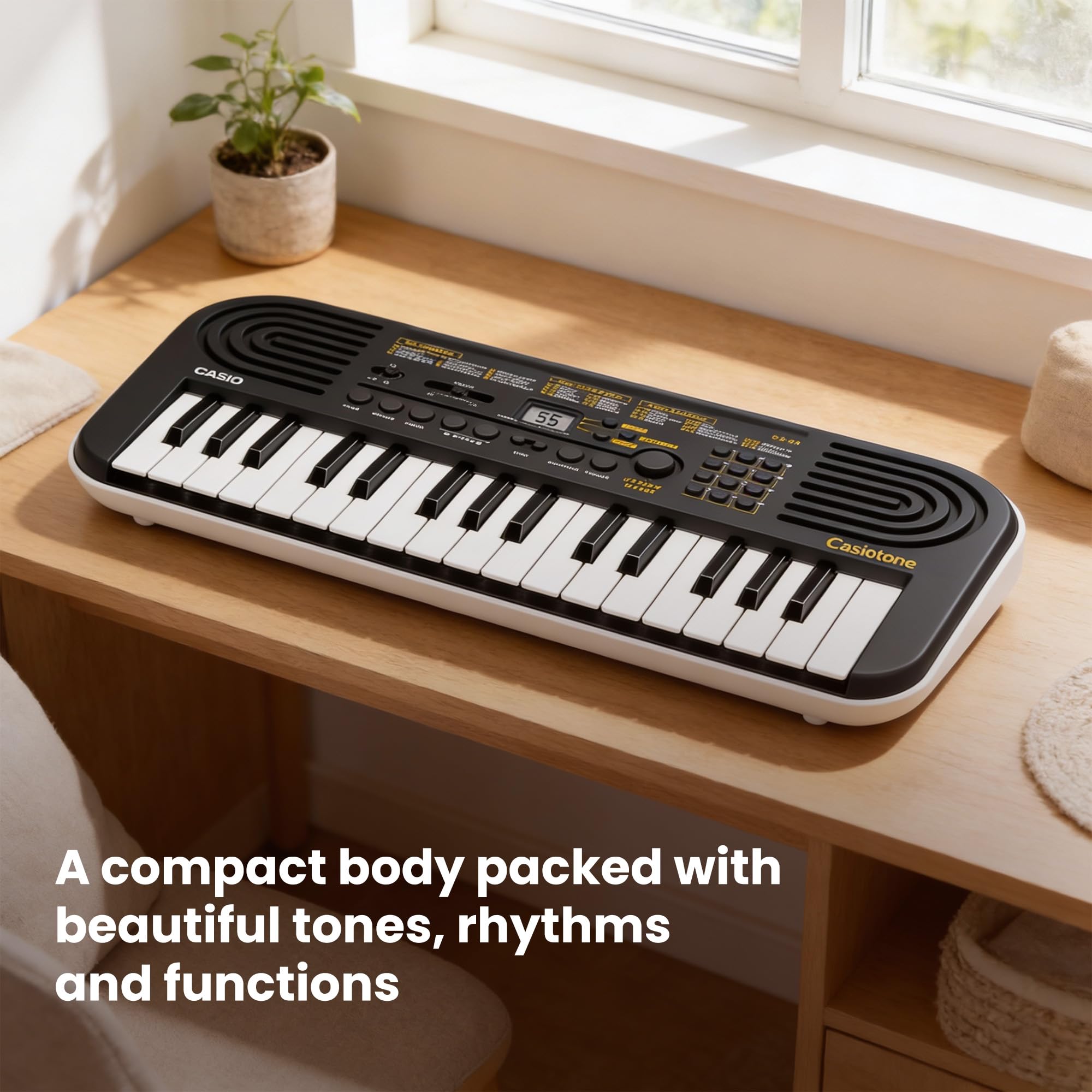Casio Casiotone SA - Mini tastiera a 32 tasti, con adesivi e panno per la pulizia Austin Bazaar