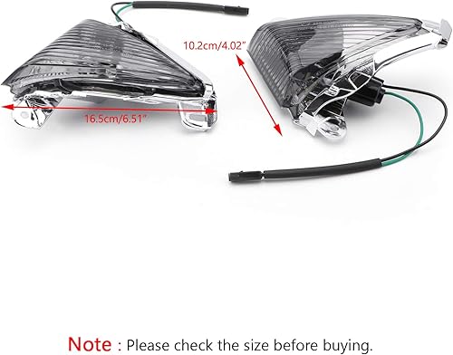 Miniatura 3 de Areyourshop Señales direccionales delanteras para lente para Kawasaki ZX14R 2006-2010, ZX10R 2006-2007, ZX636ZX6R 2005-2010, Ninja 650F 2006-2008,