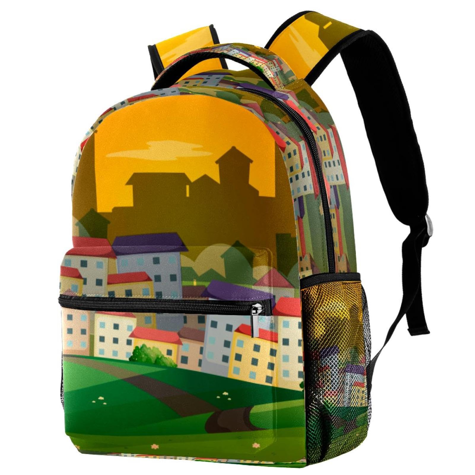 Sac à dos d'école multicolore pour le lycée, les sorties urbaines et les weekends - 7