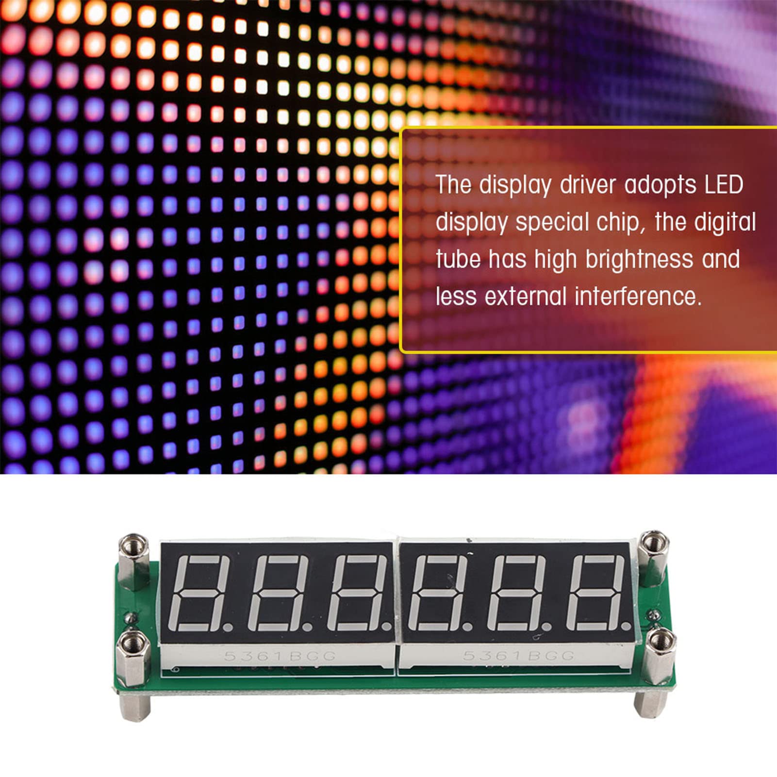 65MHz Frequency Meter, Real Time Display, LED Display Digital Frequency Counter 1MHz to 1000MHz, with Unique Gate Control Method, for Microchip's PIC16F648A (Backlit Font Green)