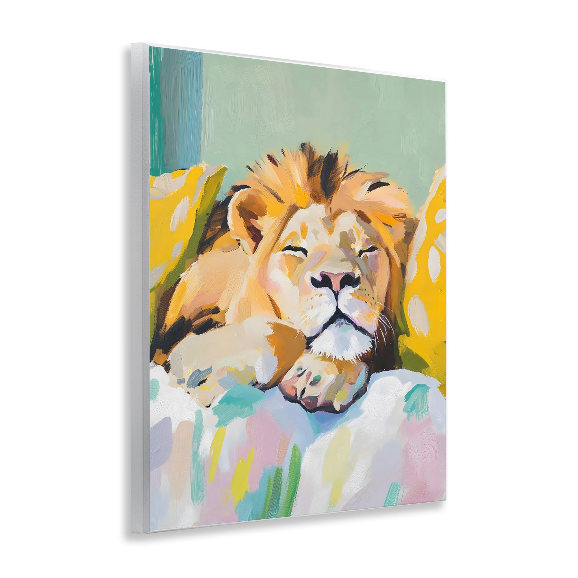 Wandschild "Sleeping Lion Nursery Serenity", 27,9 x 35,6 cm, montierter