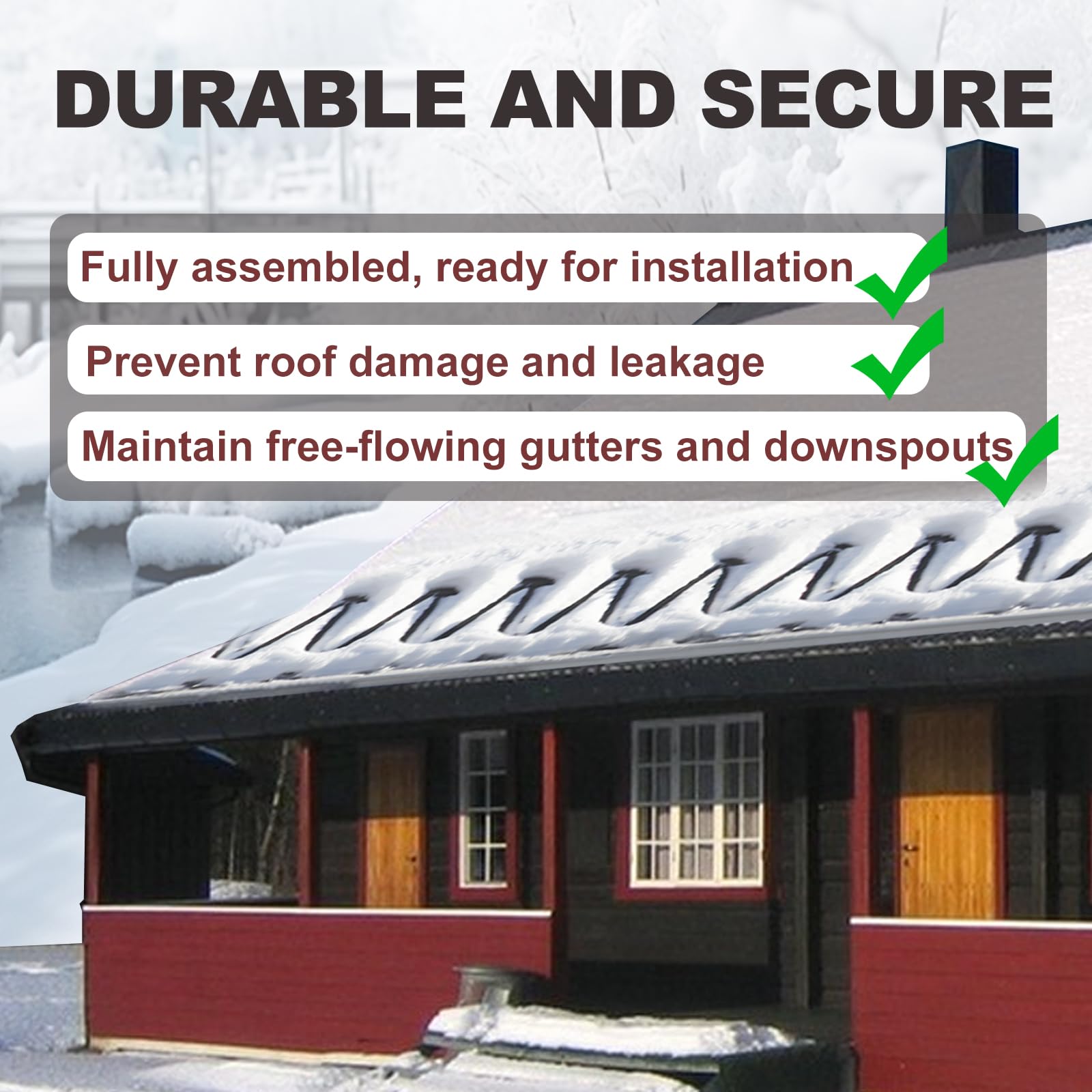 Snow Guards For Metal Roofs HEATIT HIRD-F 30 Feet Roof &ap; Gutter