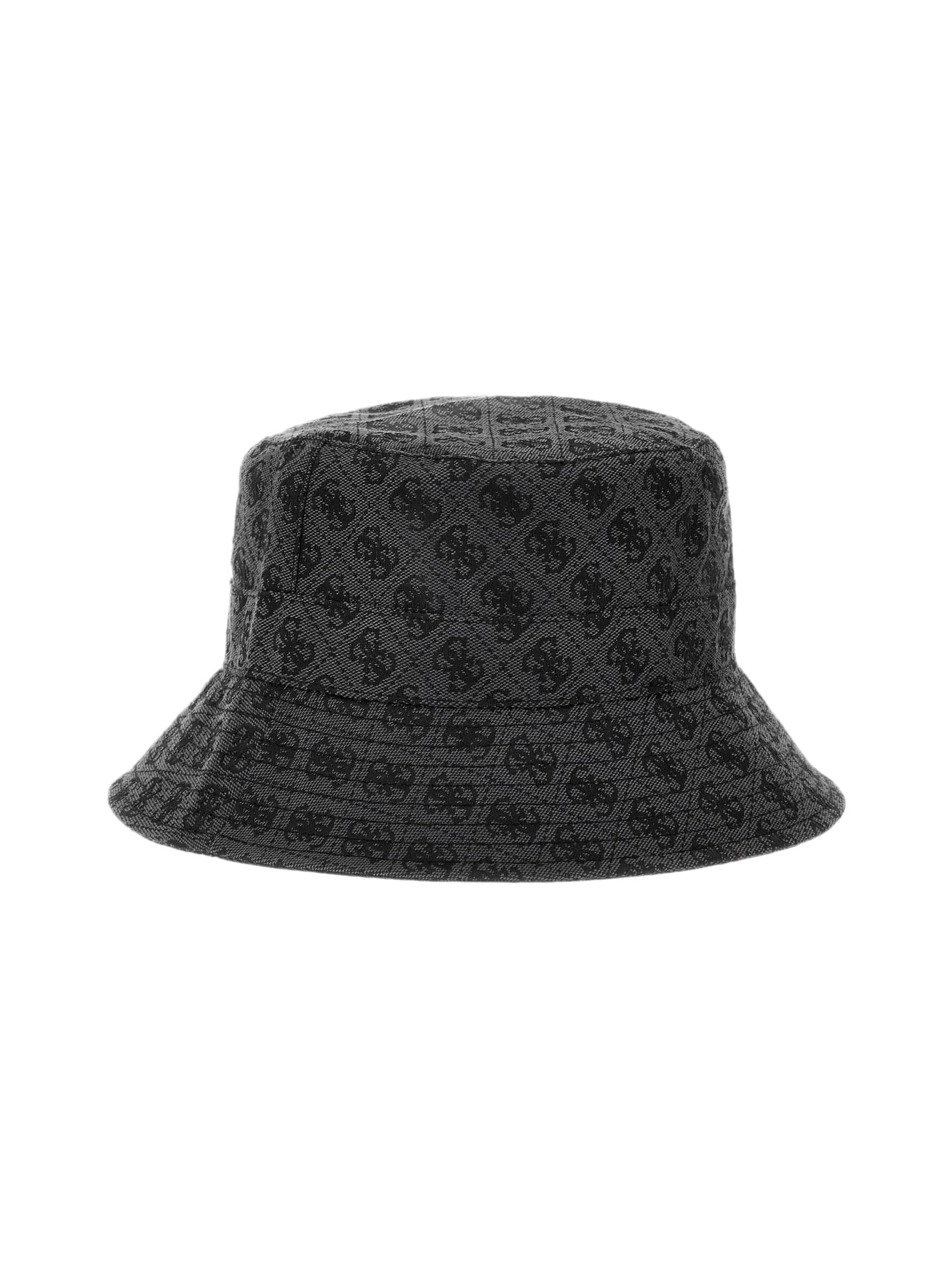 GUESS Cappello Cloche Noelle Jacquard 4G Bucket Hat AW5371POL01 (IT, Testo, M, 4G Bucket Hat Coal Logo C26GU16 AW5371POL01)