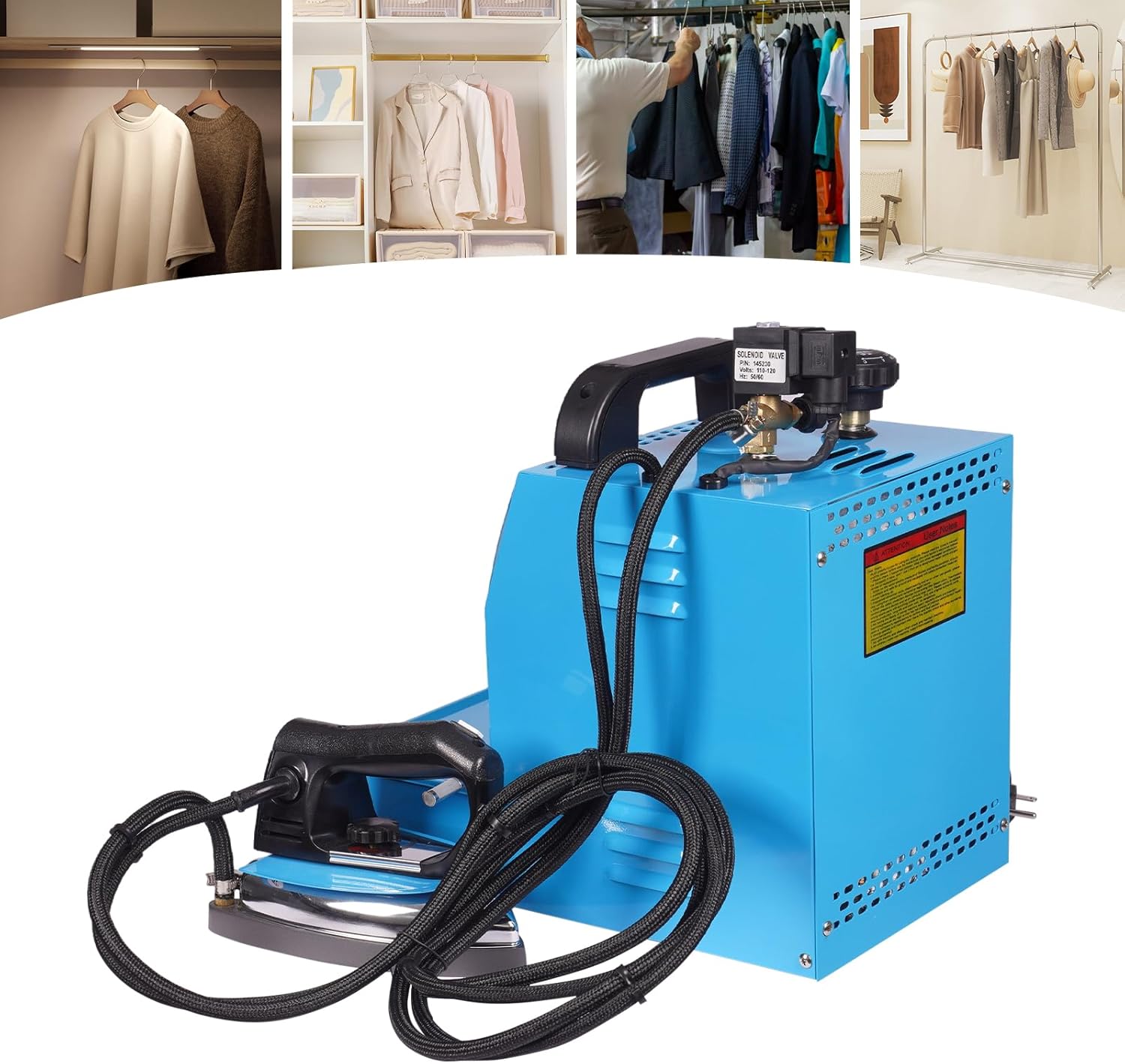 Commercial Electric Steam Iron, Adjustable Design Electric Iron Boiler with Iron Shelf and Practical Handle, Countertop Electric Steam Iron with Boiler for Hotels, Curtain Shops, Clothing Stores