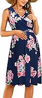 Vista 1 de OUGES Vestidos de maternidad con cuello en V para mujer, vestido de lactancia materna, baby shower