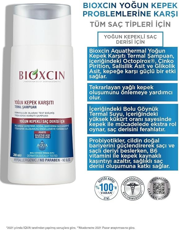 Bioxcin Aqua Thermal Ds Yoğun Kepeğe Karşı Etkili Şampuan 200 Ml 2 Li Set