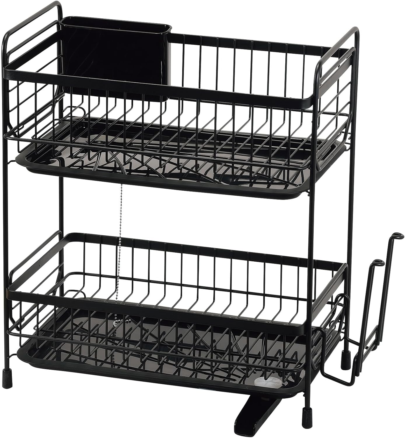 Pearl Metal HC-515 Slim 2-Tier Moderie Dish Drainer Basket Black