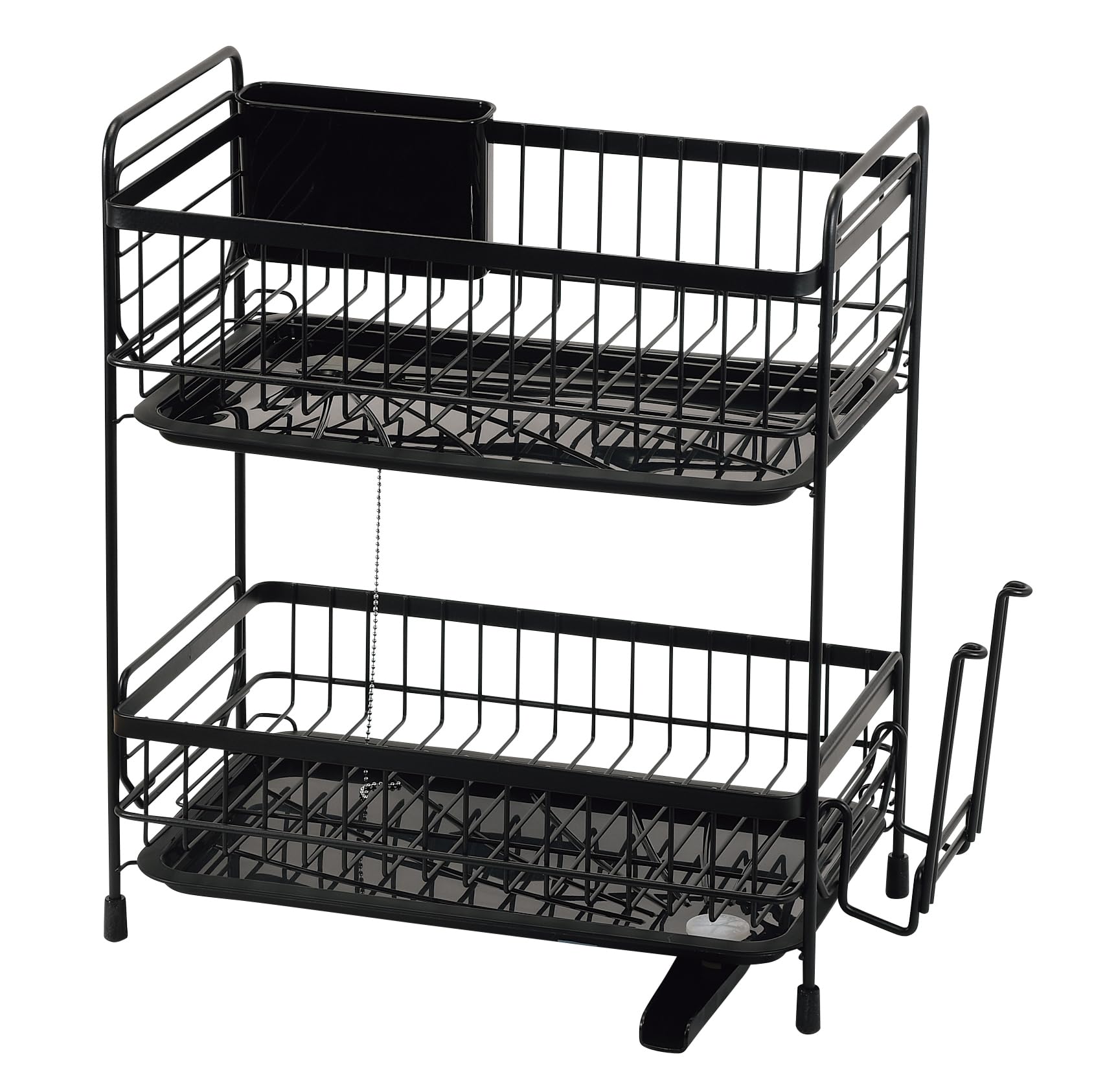 Pearl Metal HC-515 Slim 2-Tier Moderie Dish Drainer Basket Black