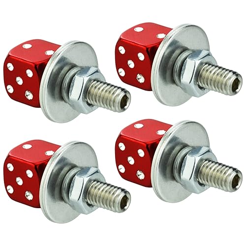 Abfer Marcos de matrícula de automóvil, con forma de dados, 4 piezas antirrobo, kit de tornillos para placa de matrícula que se adapta a la mayoría