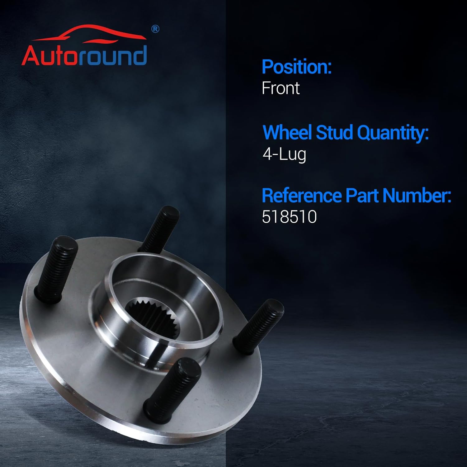 Autoround 518510 Front Wheel Bearing and Hub Assembly Compatible with Ford Focus 2000-2011, 4 Lugs, Set of 2