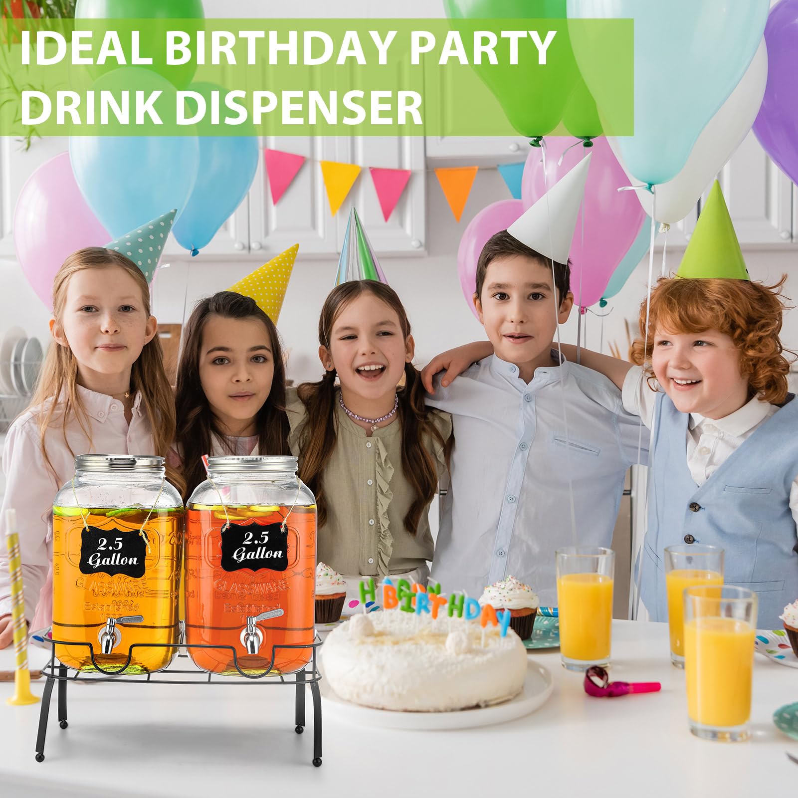 Amazon | SiliFine 2.5ガロンガラスドリンクディスペンサー スタンド