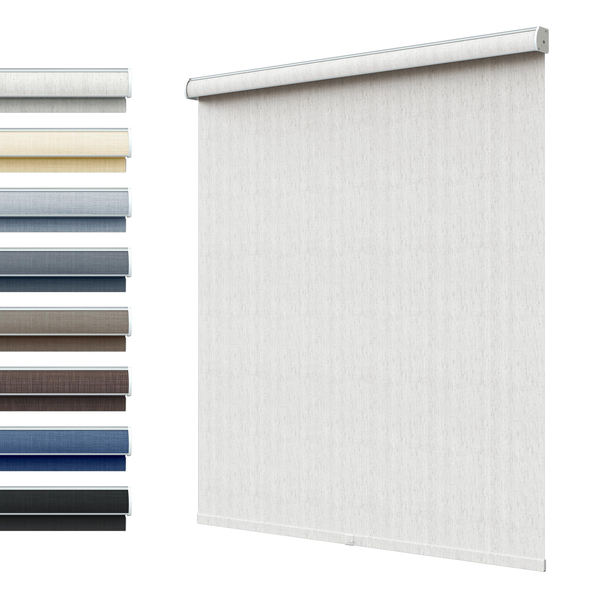 SLKWDOBD Linen Roller Shades, Cordless Fabric Roller Blinds with Thermal Insulated, Room Darkening, UV Protection, Blackout, Pull Down Window Shades