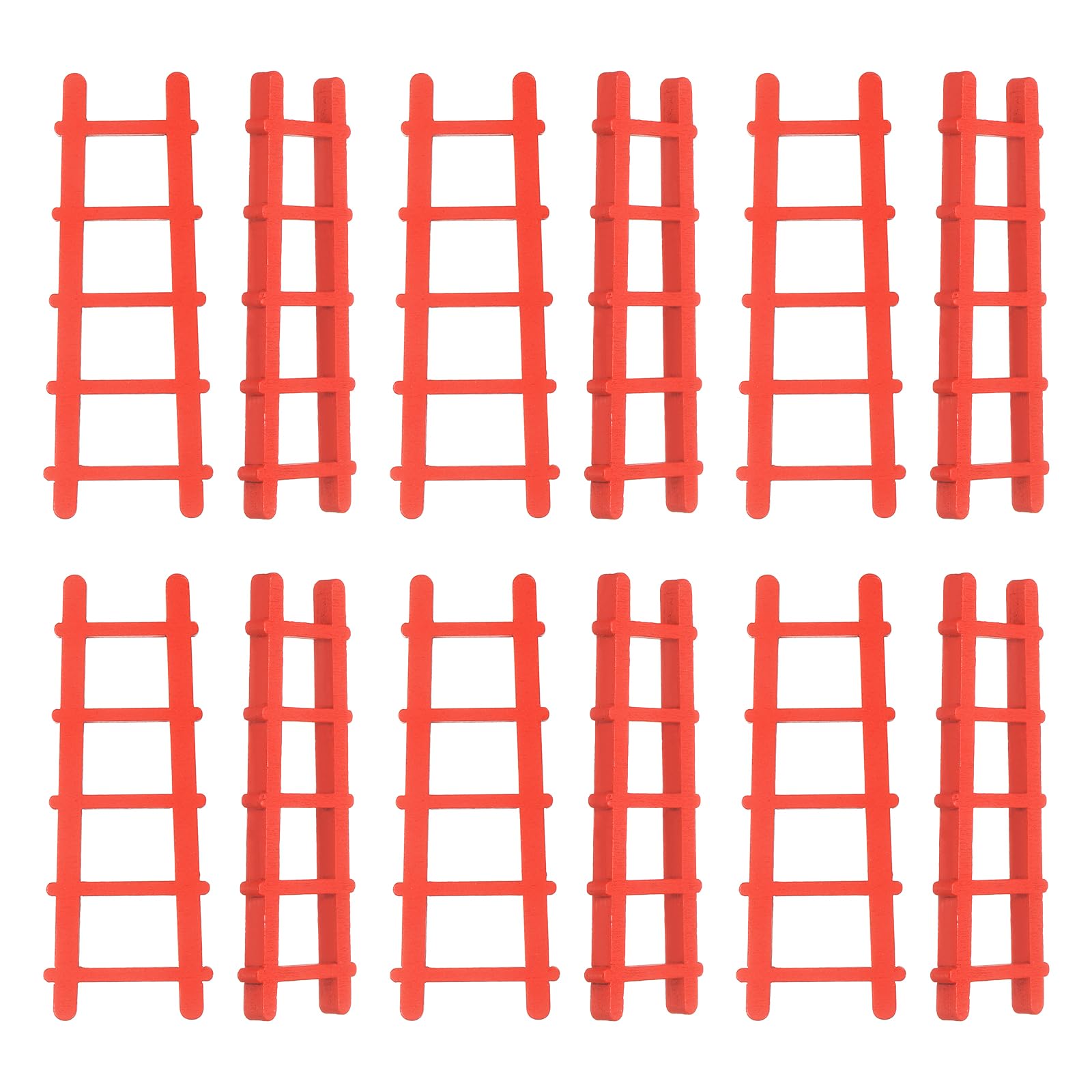 YELARXI Small Wooden Ladders, Miniature Ladder Accessories 2.8" & 20 Pcs & Wood & Red-Fitting for (DIY Craft/Dollhouse/Mini Garden/Landscape/Decor/Props)