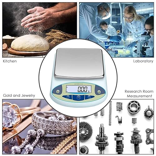 Miniatura 7 de Báscula de laboratorio 5000gx0.0.04 oz Balanza de precisión analítica digital para laboratorios, báscula de equilibrio electrónica analítica