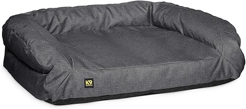 K9 Ballistics Tough Bolster - Sofá cama ortopédica para perro con funda extraíble lavable, duradero, resistente al agua con parte inferior