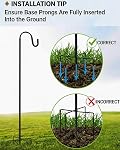 Shepherd Hook 2 Pack,48 Inch with 5 Prong Base for Bird Feeder, Strong Metal Garden Shepherd Hooks for Hanging Birdhouses, Flower Pots, Lanterns, Wedding Decor, Lanterns Planting Hanger
