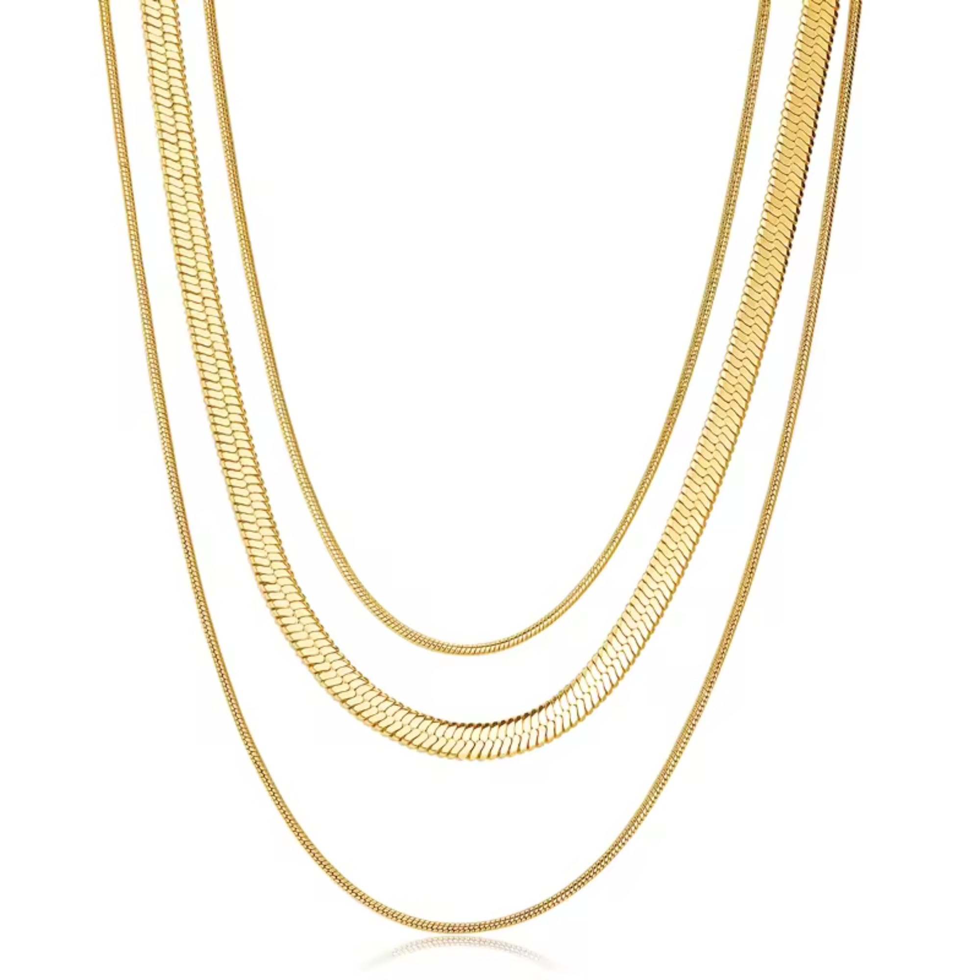 SALVE Pre-Stacked Golden Triple Layered Necklace for Women | Simple Chain for Women, Aesthetic Necklace for Girls | Aesthetic Jewellery Multilayer Necklace for Women Neck Chain (B0D6WBX1KY) Amazon Price History, Amazon Price Tracker