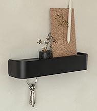 Kazai. Key Holder 'Tone' Minimalist Key Hook Design from Berlin Modern Key Holder with Metal Shelf Key Rack as Hallway Furniture for the Wall Black