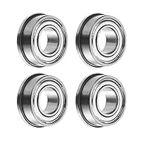 Vista 10 de uxcell Rodamiento de bolas con brida FR8ZZ, 4 rodamientos de brida ABEC1 de doble blindaje de acero cromado de 1/2 "x 1 1/8" x 5/16 pulgadas