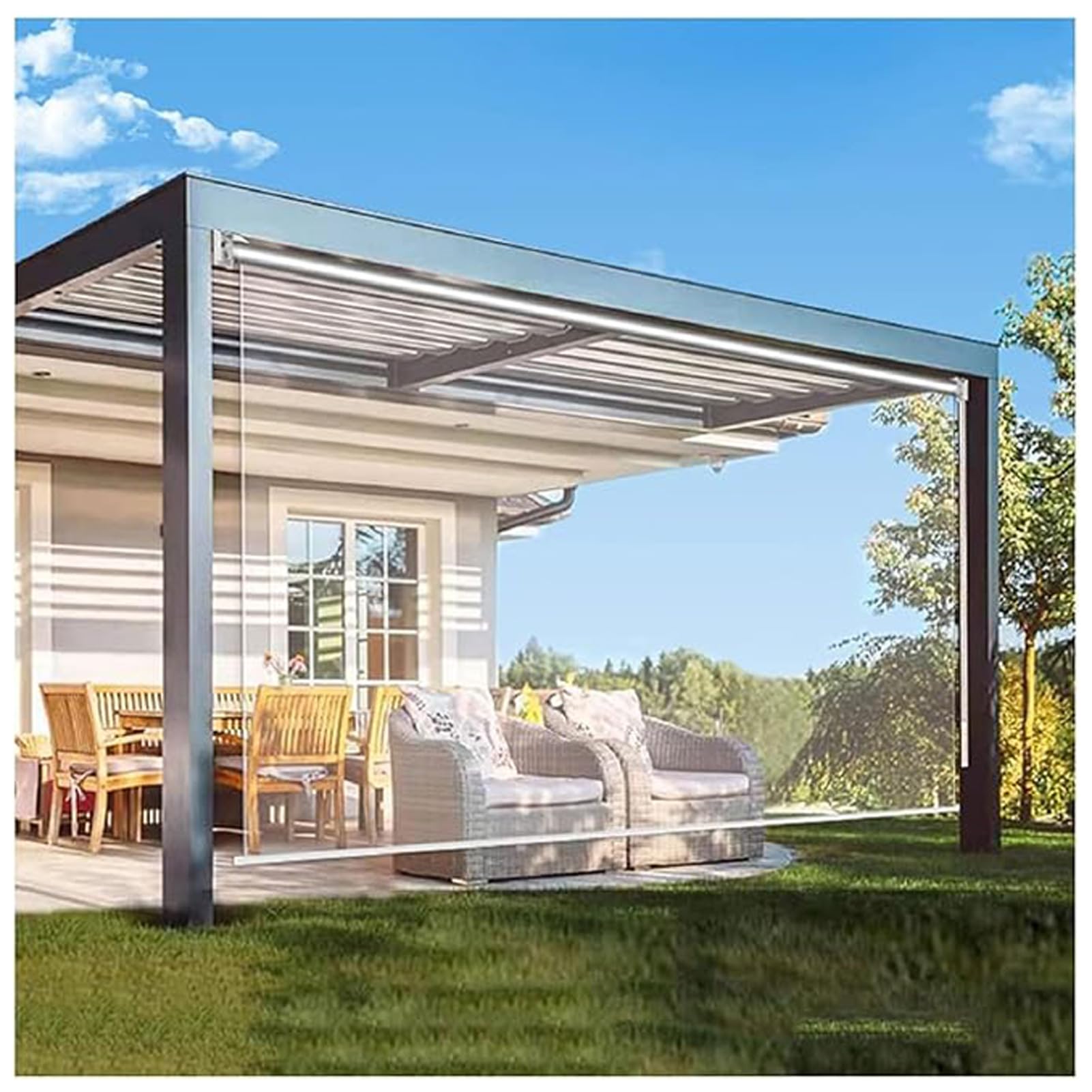 Store enrouleur PVC transparent de qualité supérieure pour bureau